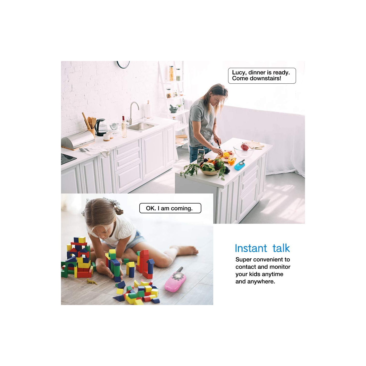 Walkie Talkies, Walkie Talkie for Kids 22 Channels 2 Way Radios Walkie Talkies with Backlit LCD Flashlight, 3