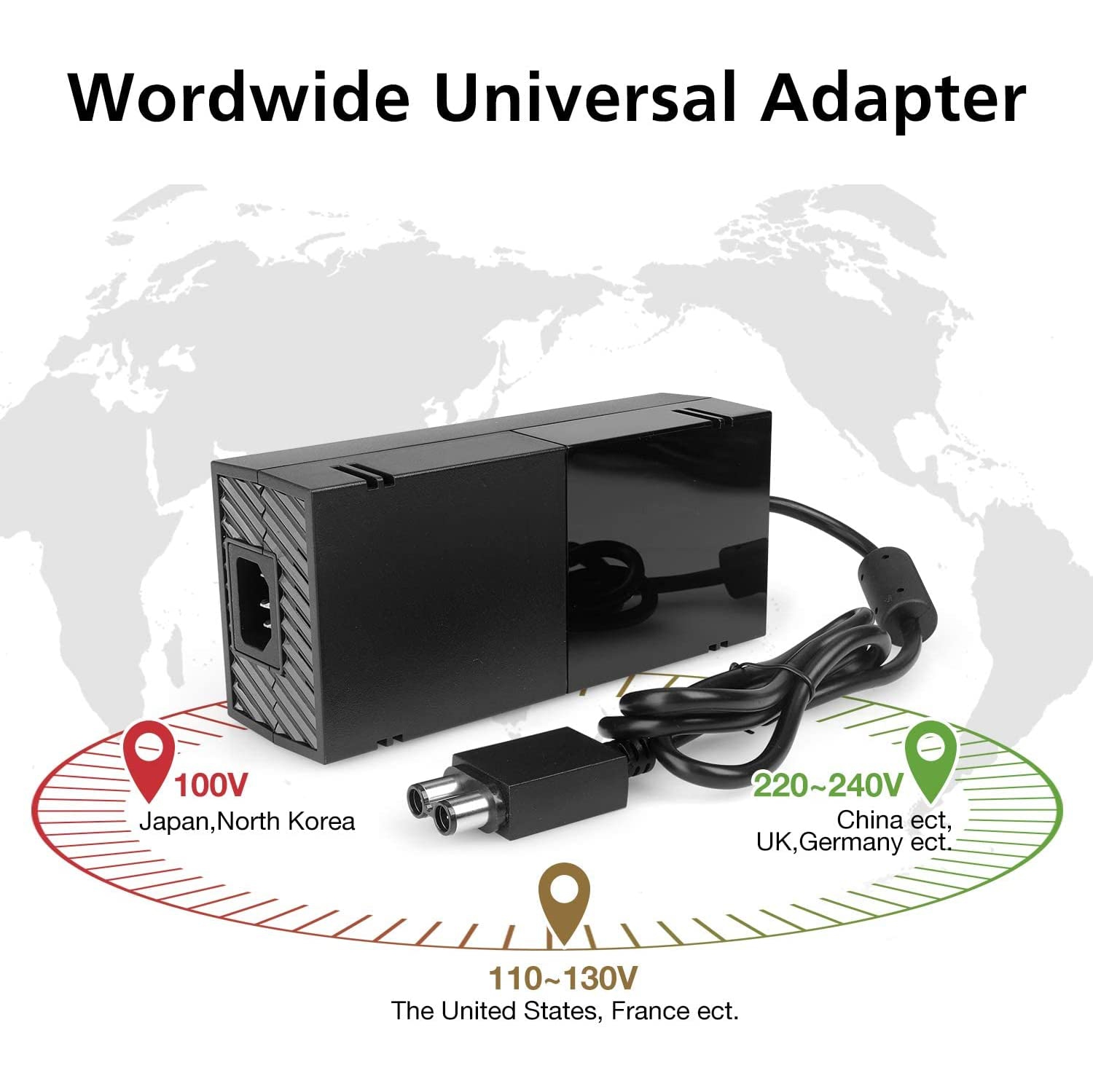 Bloc d’alimentation pour Xbox One avec cordon d’alimentation, adaptateur c.a., chargeur pour Xbox One