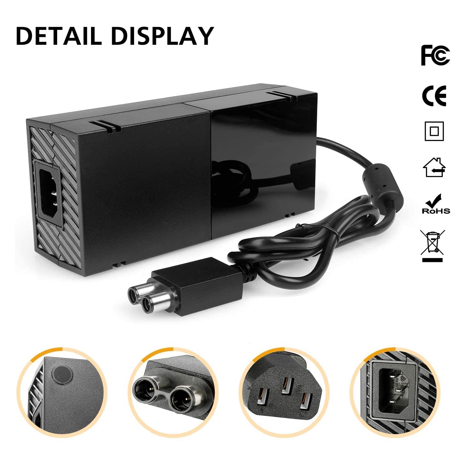 Bloc d’alimentation pour Xbox One avec cordon d’alimentation, adaptateur c.a., chargeur pour Xbox One