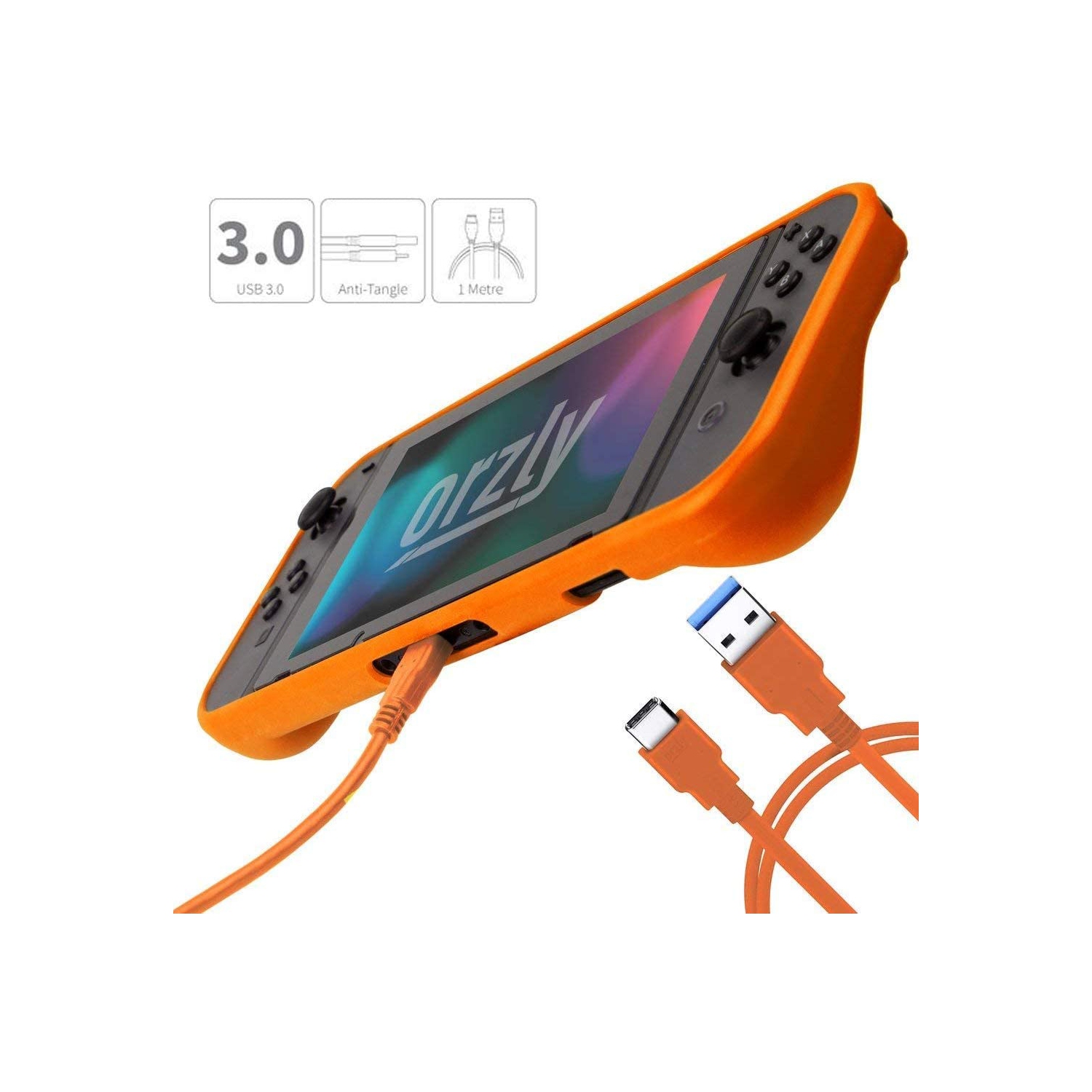 Ensemble d'accessoires pour Switch, étui de transport orange pour