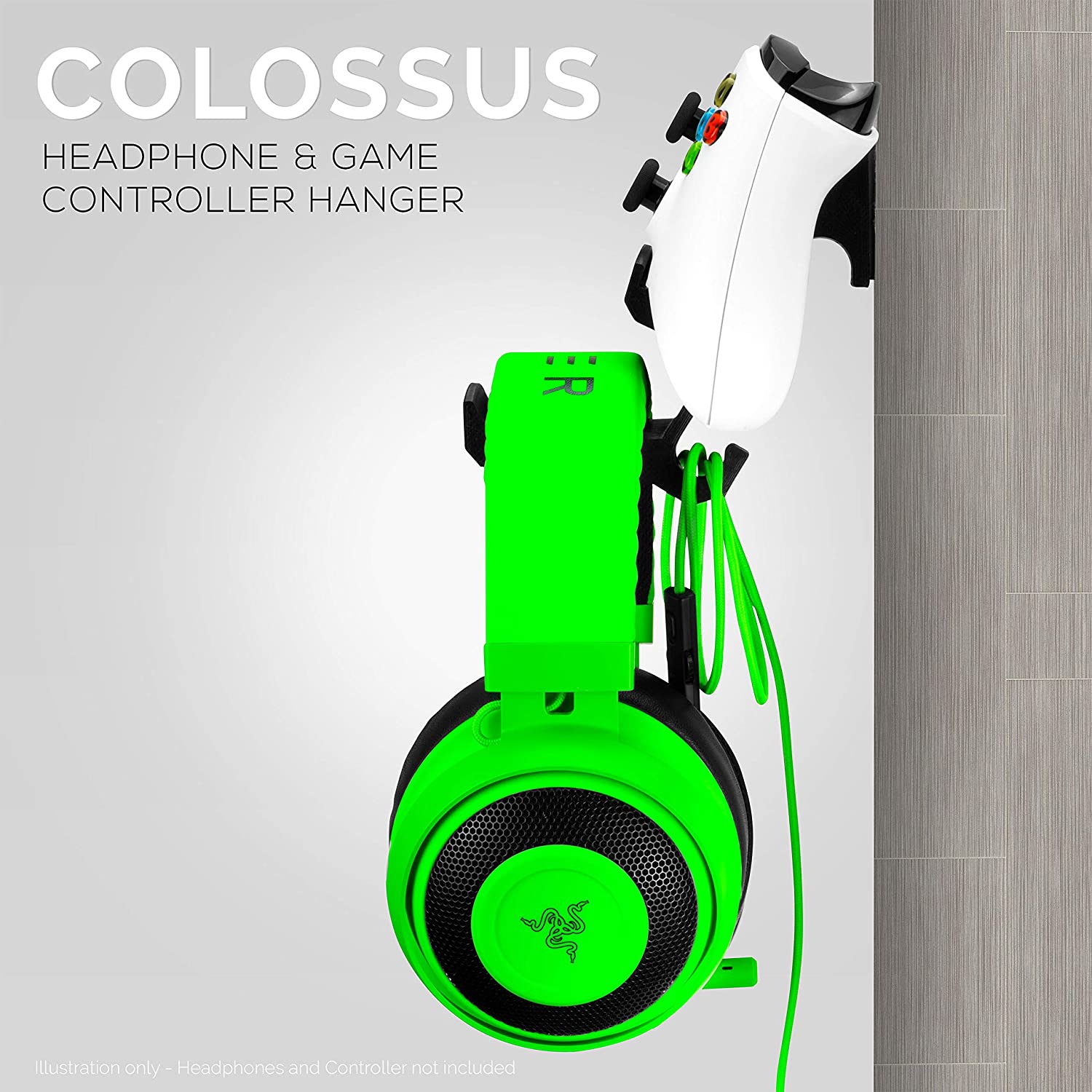 The Colossus - Gamepad Controller & Headphone er Holder Compatible with Xbox ONE, PS4, PS3, Dualshock, Switch, PC,