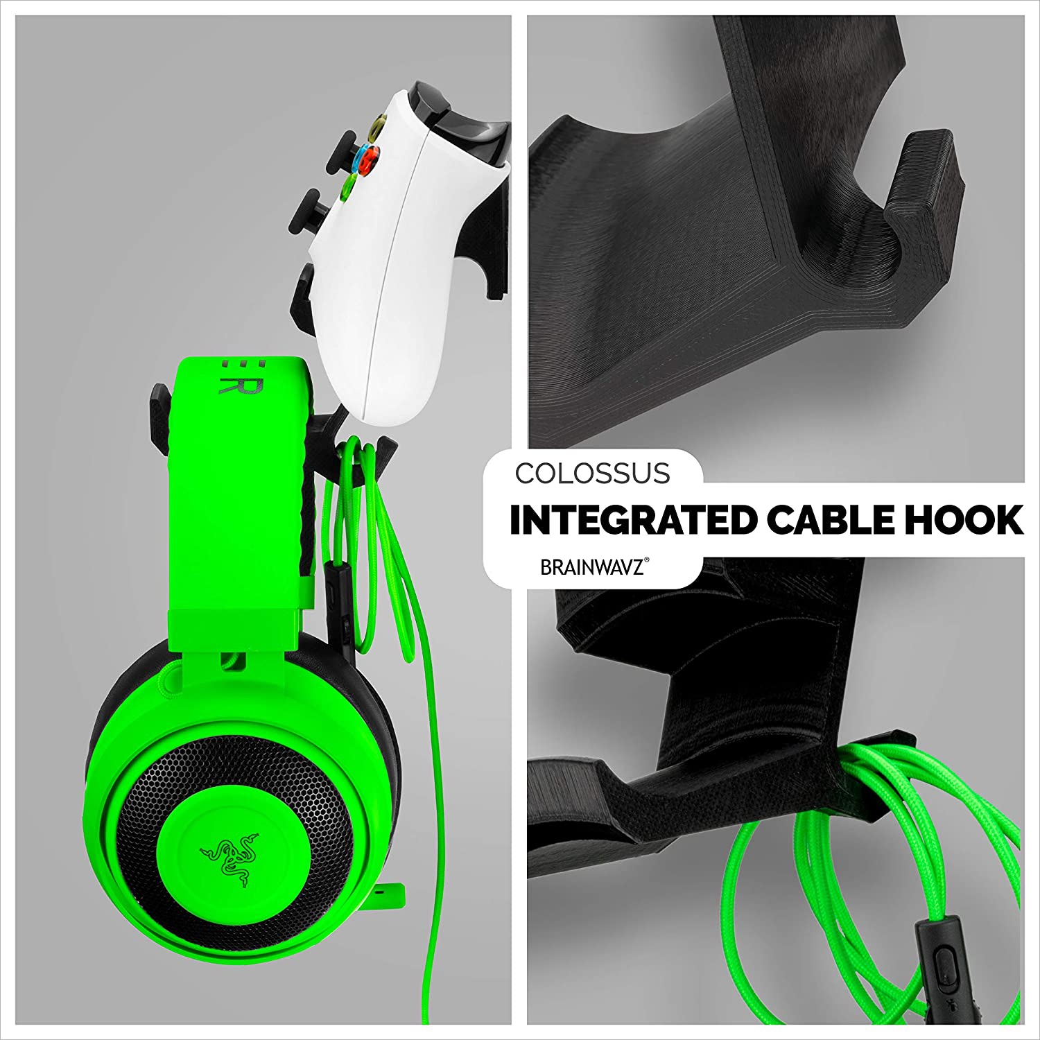 The Colossus - Gamepad Controller & Headphone er Holder Compatible with Xbox ONE, PS4, PS3, Dualshock, Switch, PC,