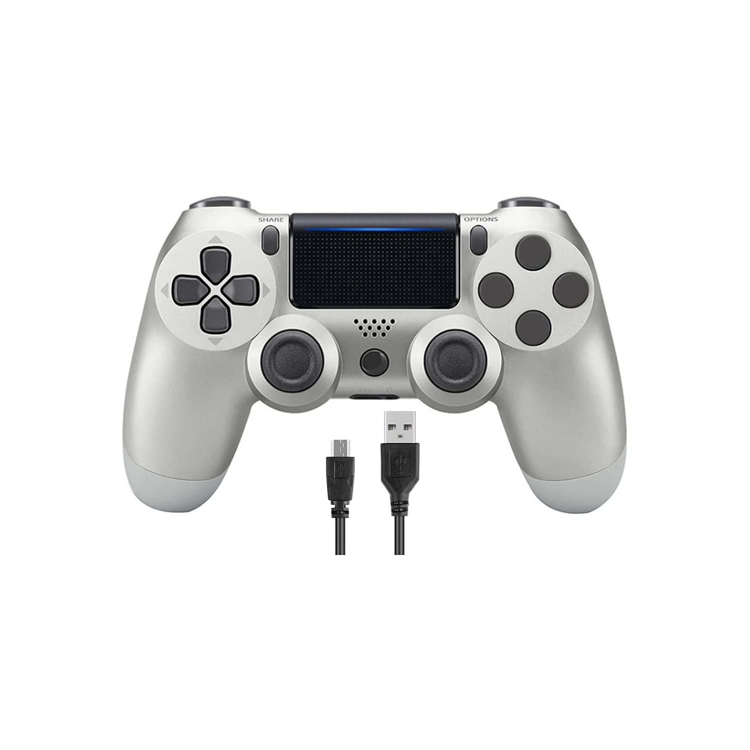 Wireless Controller for PS4 Playstation 4 Dual Shock (New Model) (Silver)