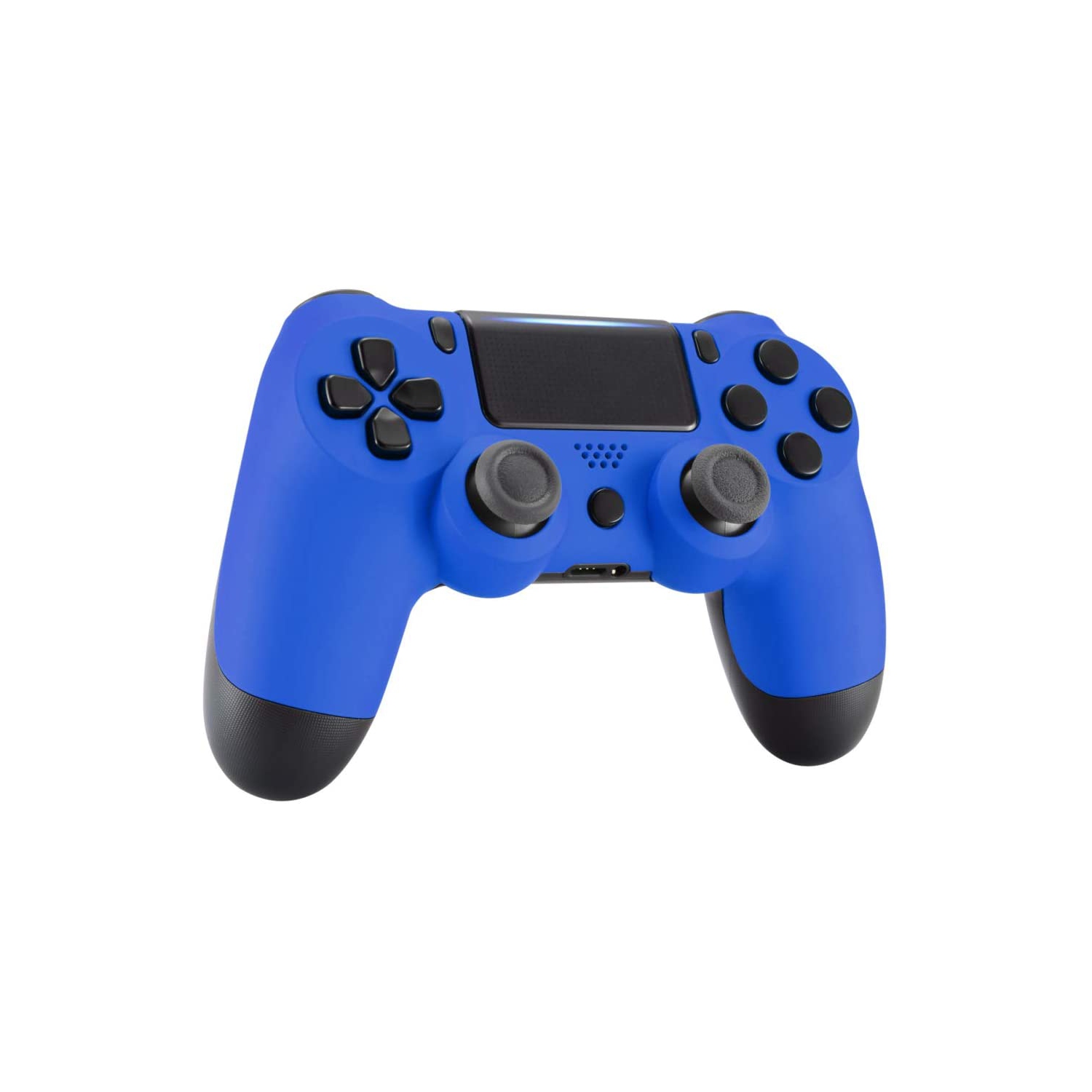 Blue Custom Faceplate Cover for PS4 Slim Pro Controller, Soft Touch Front Housing Shell Case