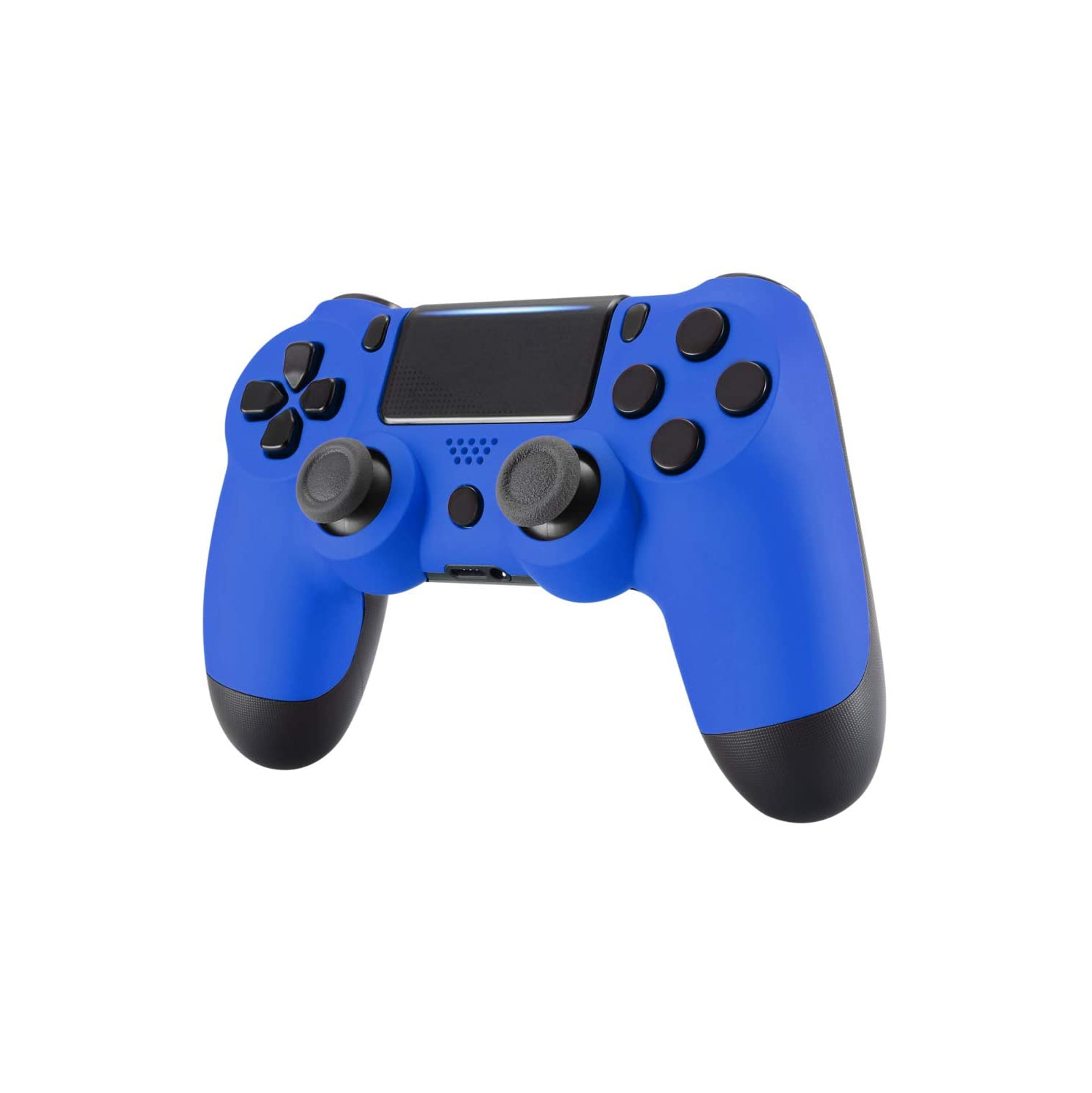 Blue Custom Faceplate Cover for PS4 Slim Pro Controller, Soft Touch Front Housing Shell Case