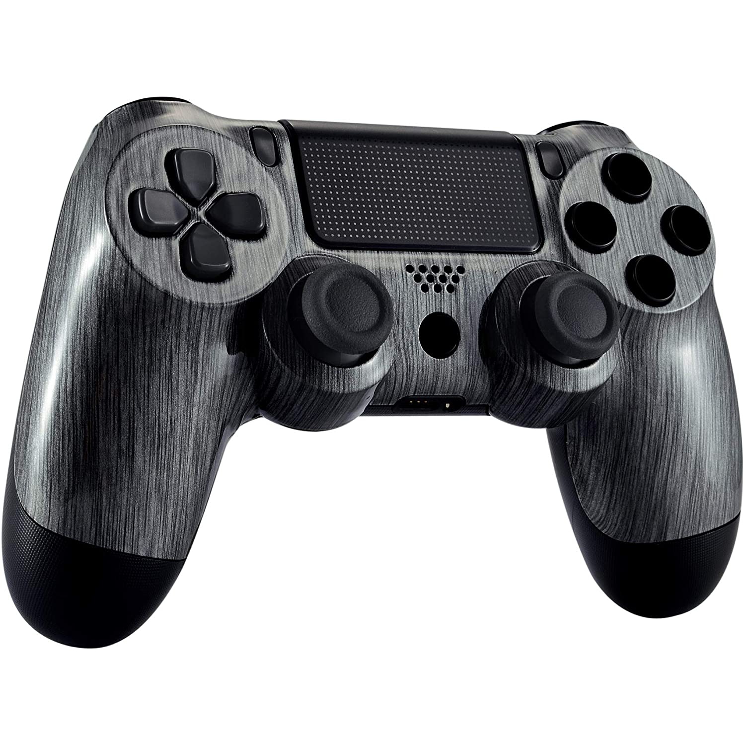 Façade de plaque tactile douce argentée brossée pour manette Slim Pro de PS4, coque avant personnalisée