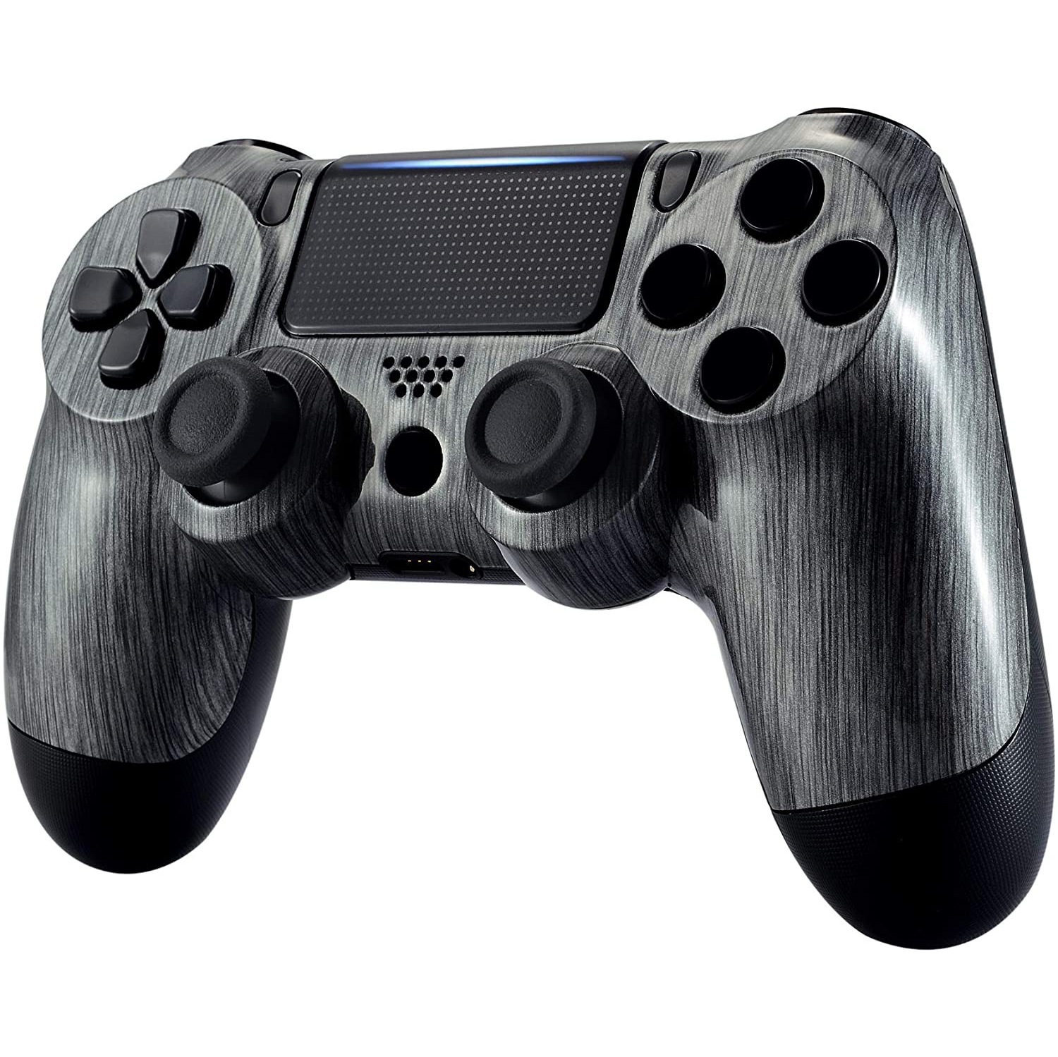 Façade de plaque tactile douce argentée brossée pour manette Slim Pro de PS4, coque avant personnalisée