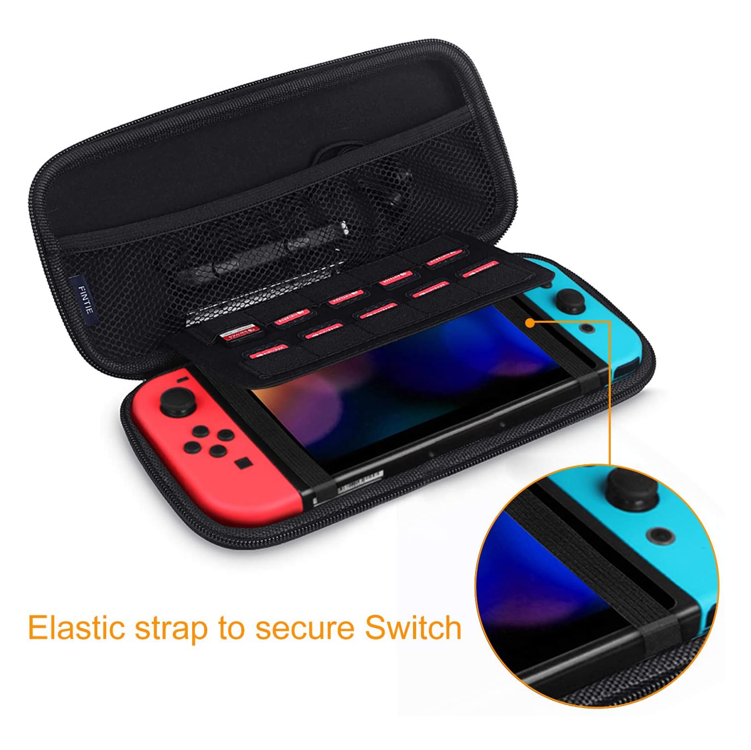 Carry Case for Nintendo Switch - Portable Traveler Protective Cover Storage Carrying Bag Pouch with 10 Game Card