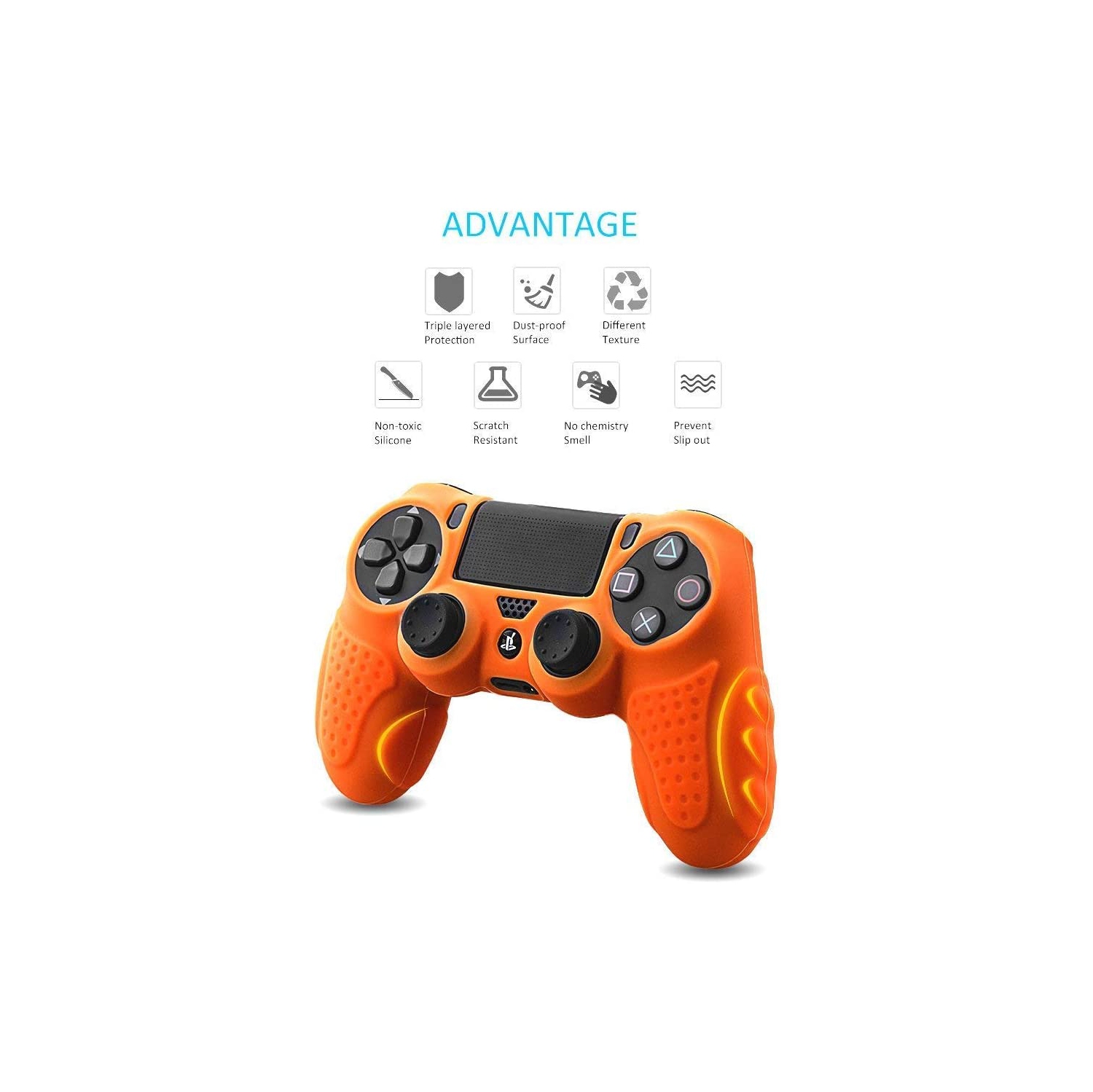 Skin compatible with PS4 controller, Silicone Cover Protector Case for Sony PS4/PS4 Slim/PS4 Pro Controller