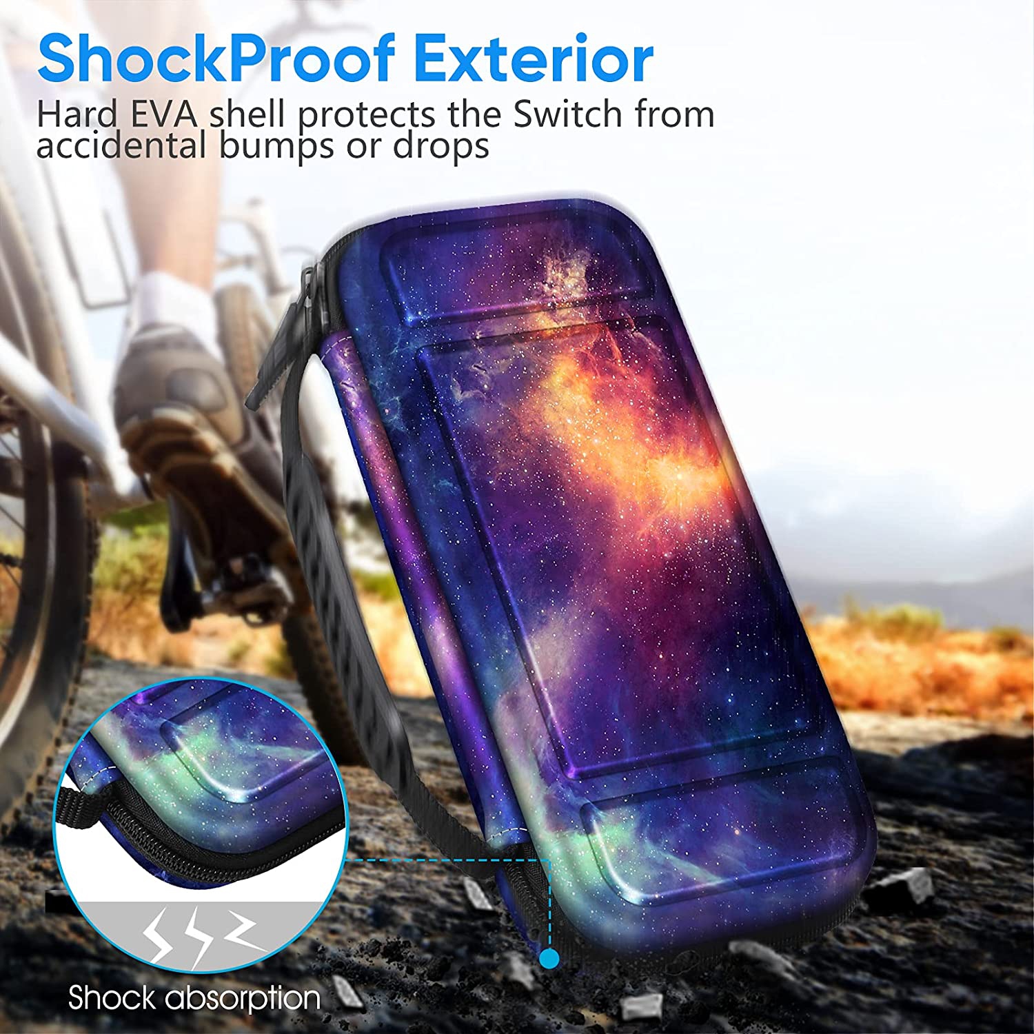 Carry Case for Nintendo Switch OLED Model 2021/Switch 2017 - [Shockproof] Hard Shell Protective Cover Travel Bag