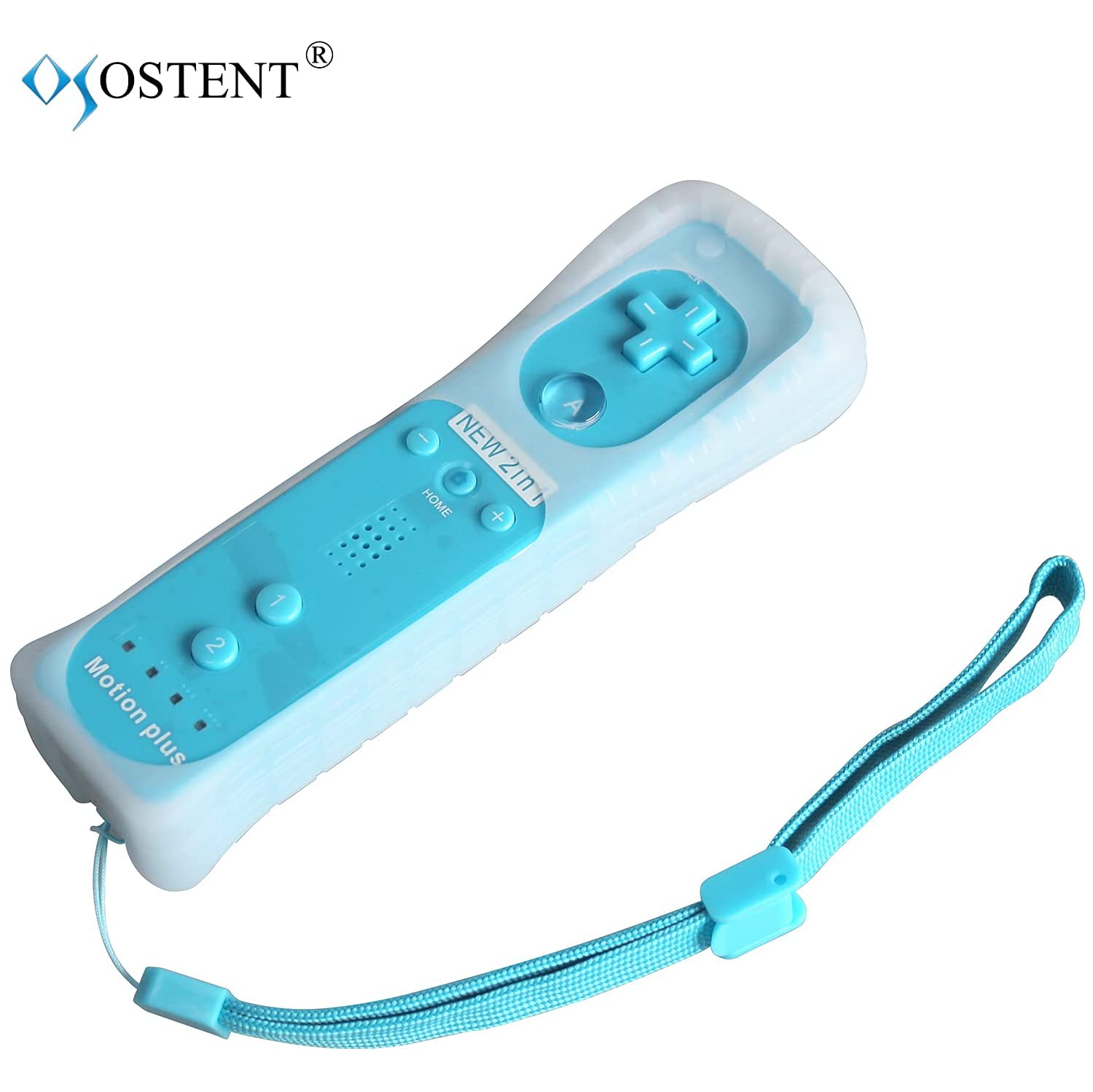 2 in 1 Remote Controller Built in Motion Plus Compatible for Nintendo Wii Console Game Color Blue