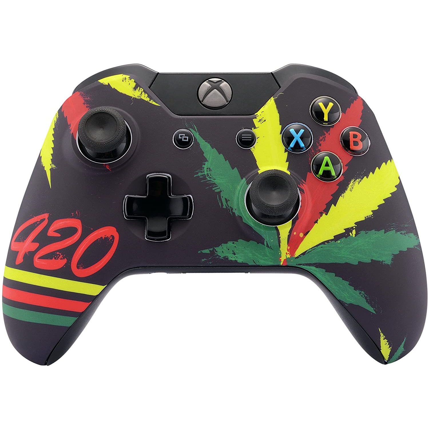 Weeds Leaves Soft Touch Grip Front Housing Shell Faceplate for Standard Xbox One Controller (Fits Both