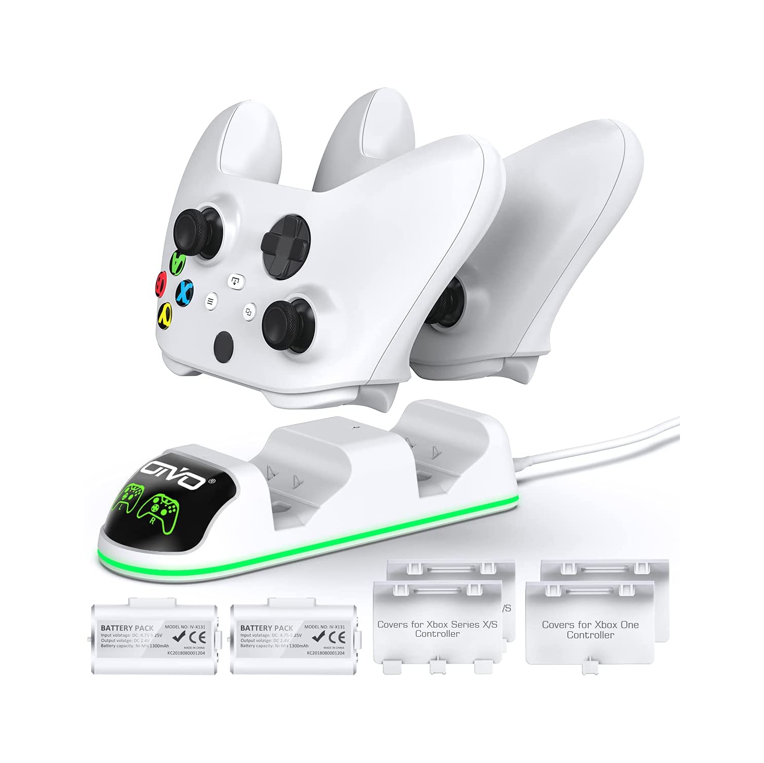 Controller Charger Compatible with Xbox Series, One/S/X Controller, Dual Charging Station Updated LED