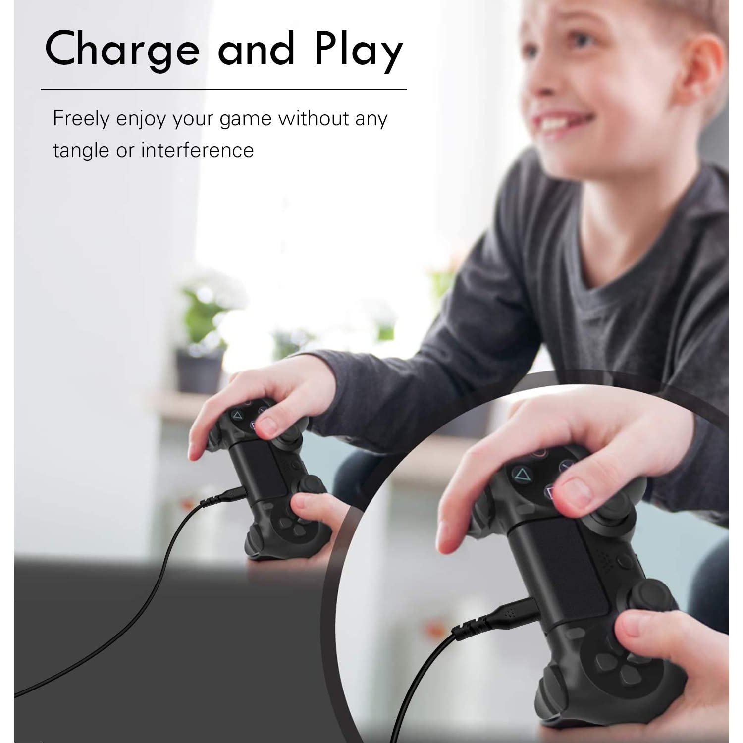 PS4 Micro USB Charging Cable, [15FT 2Pack] Extra Long Fast Charging Cord, High Speed Android Charger Cable