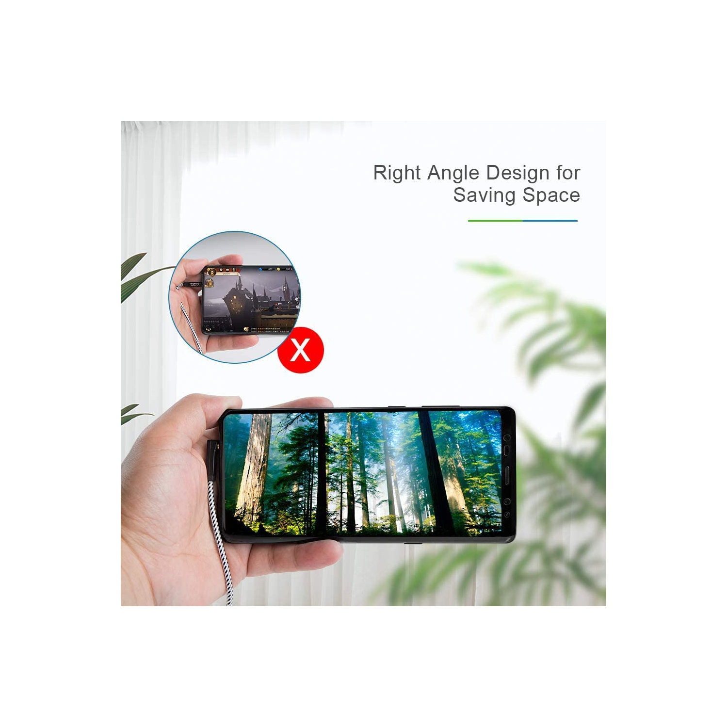 TRRS 3.5mm Audio Cable 6 Feet, 90 Degree 3.5mm Male to Male Aux Cable/Right Angle 4 Pole Auxiliary Stereo