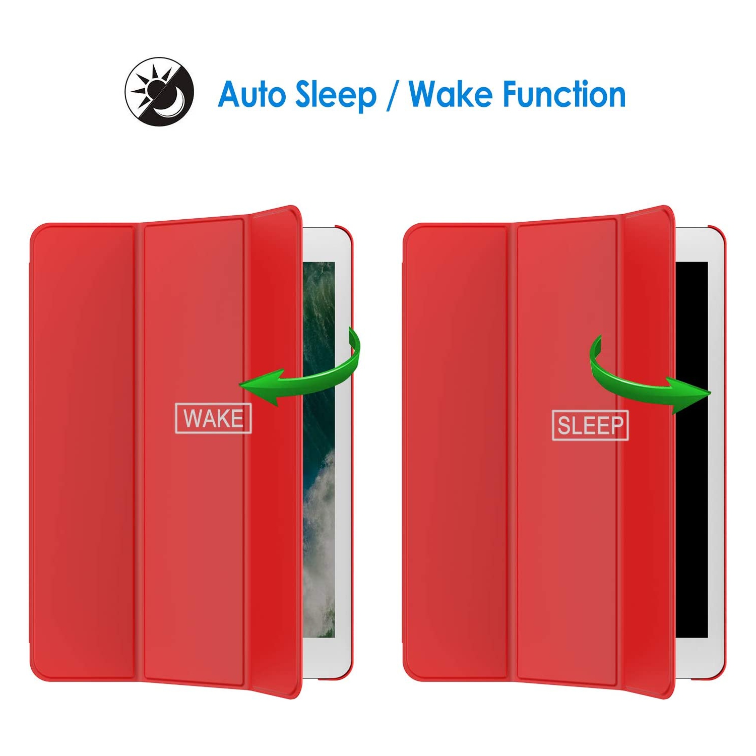 Case for iPad Pro 12.9 Inch, Auto Wake/Sleep, Red