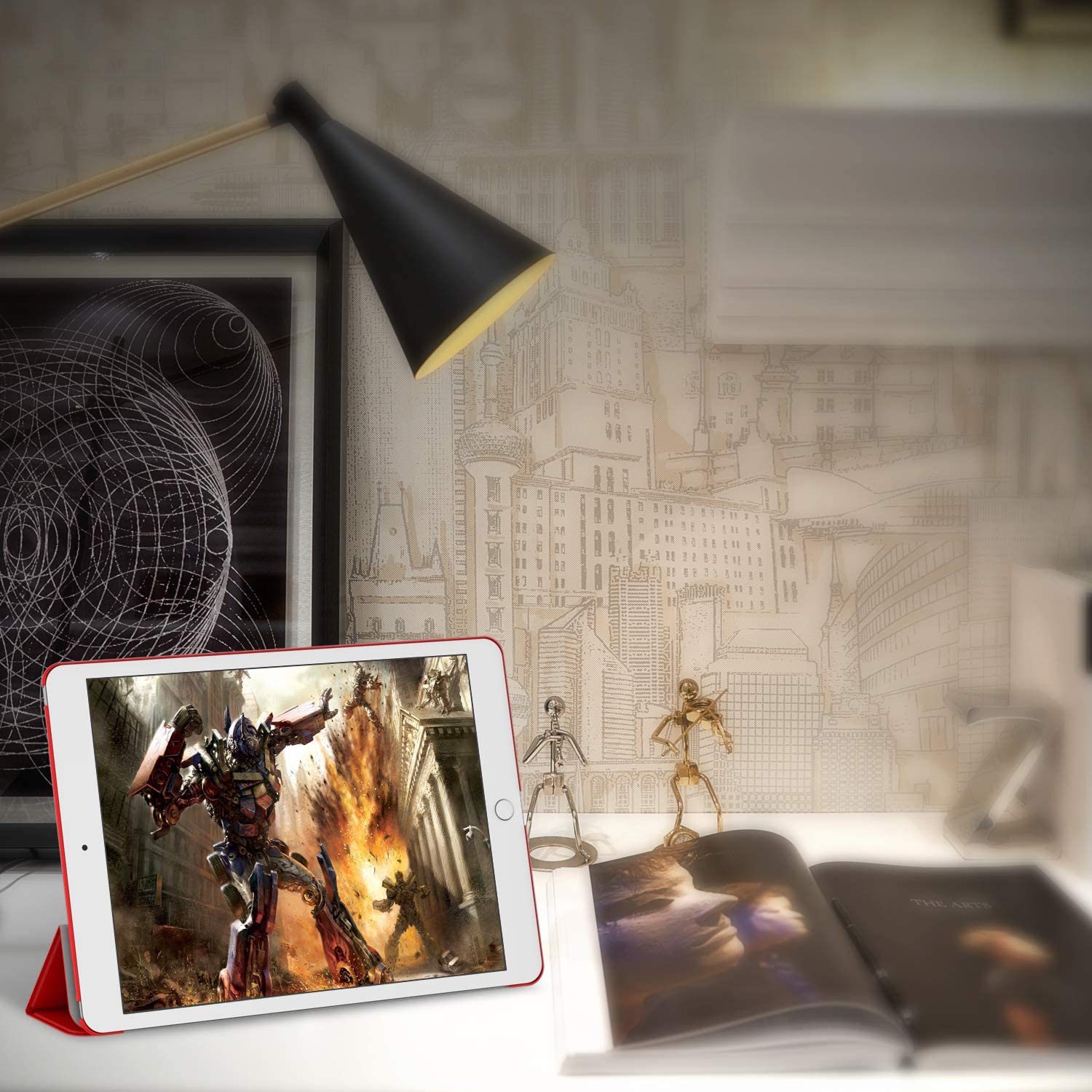 Case for iPad Pro 12.9 Inch, Auto Wake/Sleep, Red