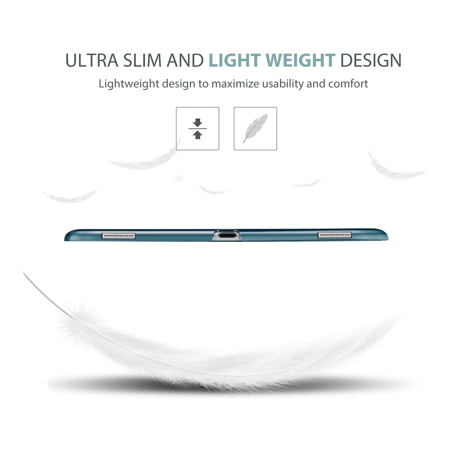 iPad Pro 12.9 2017/2015 Case, Ultra Slim Lightweight Stand Smart Case Shell