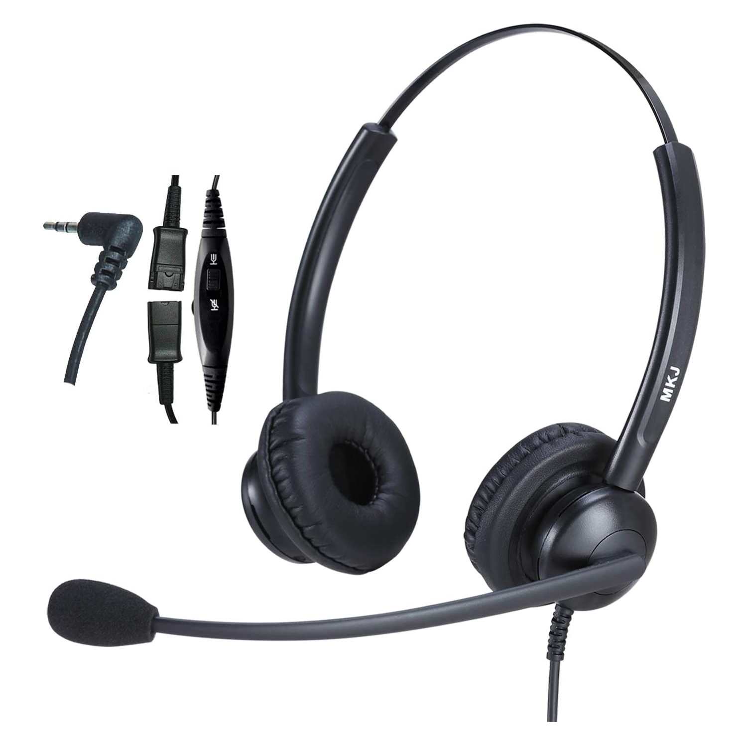 2.5mm Headset for Panasonic DECT Cordless Phone KX-TCA430 KX-TGF574 Corded Call Center Office Telephone Headset