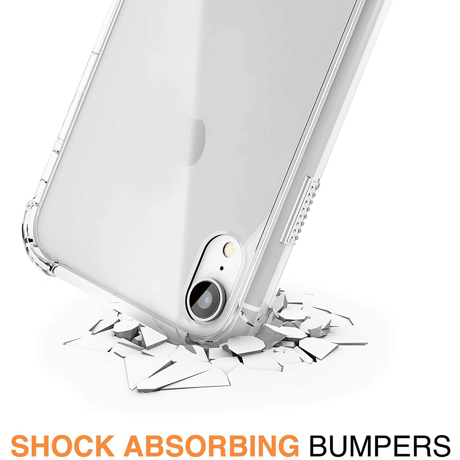 for iPhone XR Case, Clear Lifeproof Bum for Apple iPhone XR 6.1" Qi Slim Silicone Hard Transparent