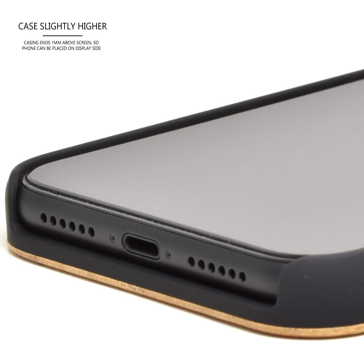 iPhone XR Wood Case | Real Bamboo Tree Engraved Wooden Backplate with Polycarbonate Protective BumCooper and Shock