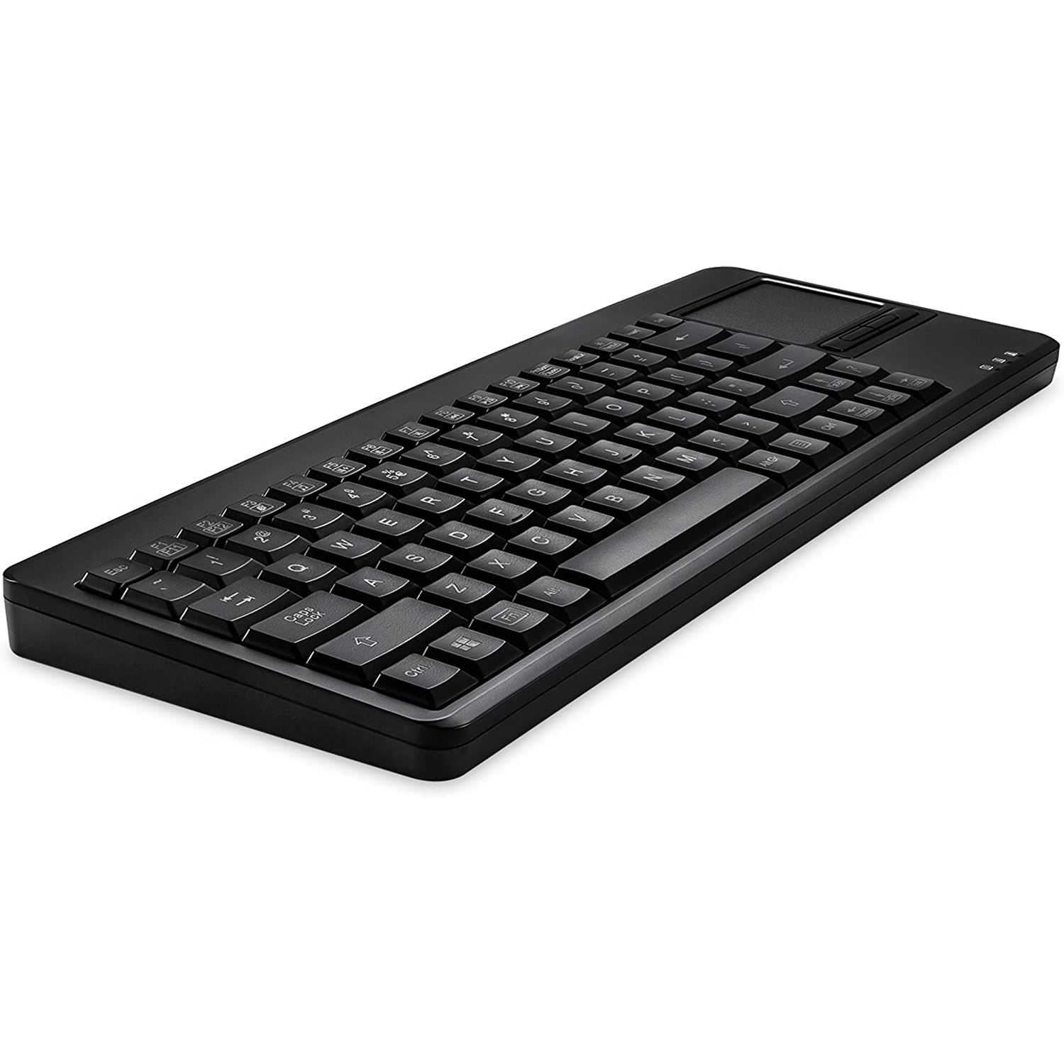 PERIBOARD-315H, Wired USB Backlit Keyboard with Touchpad and 2 USB Ports, Black
