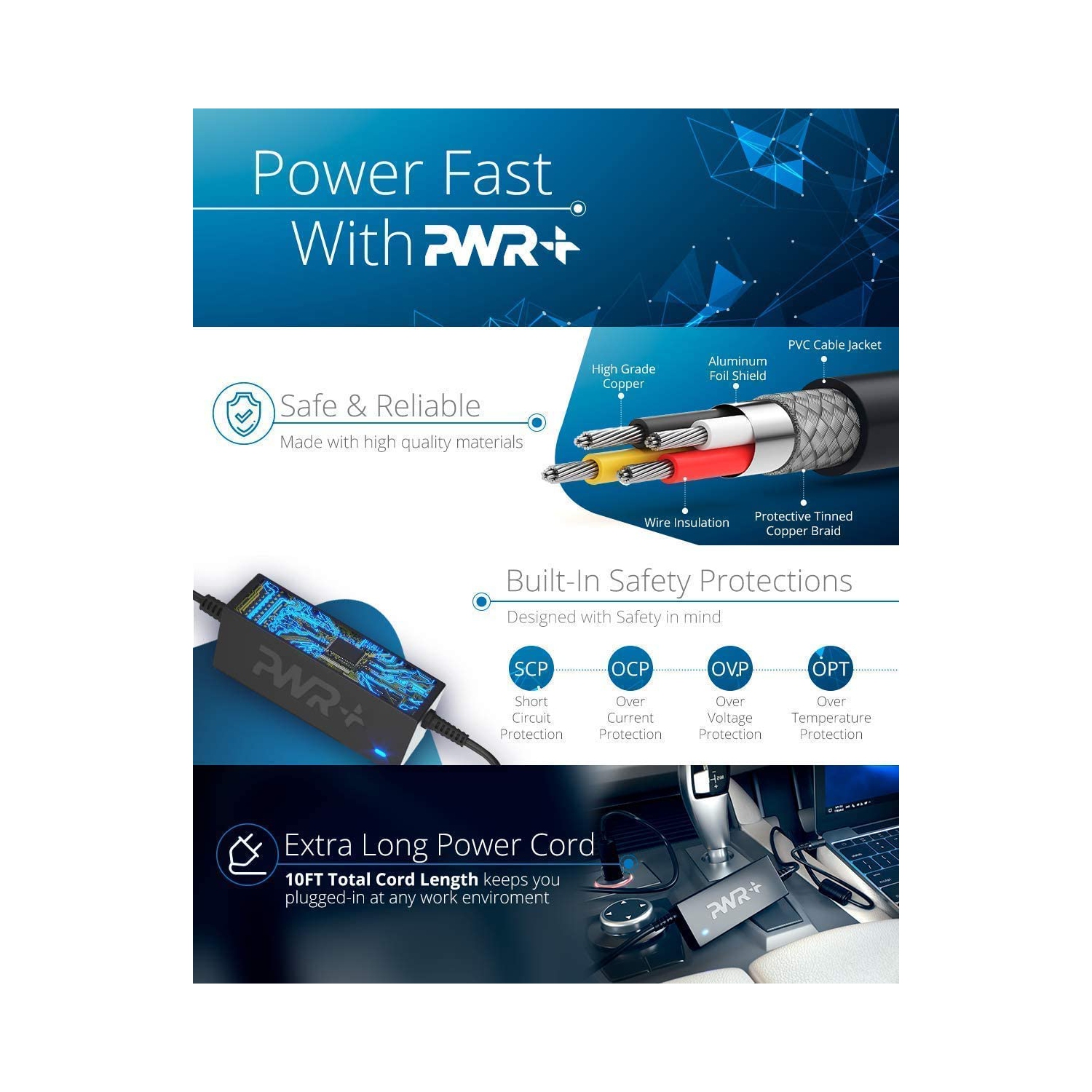 CAR Charger for Dell Latitude Laptop: Compatible with 7480 E5450 E5470 E5570 E6400 E6410 E6420 E6430 E7440 E7450 E7470