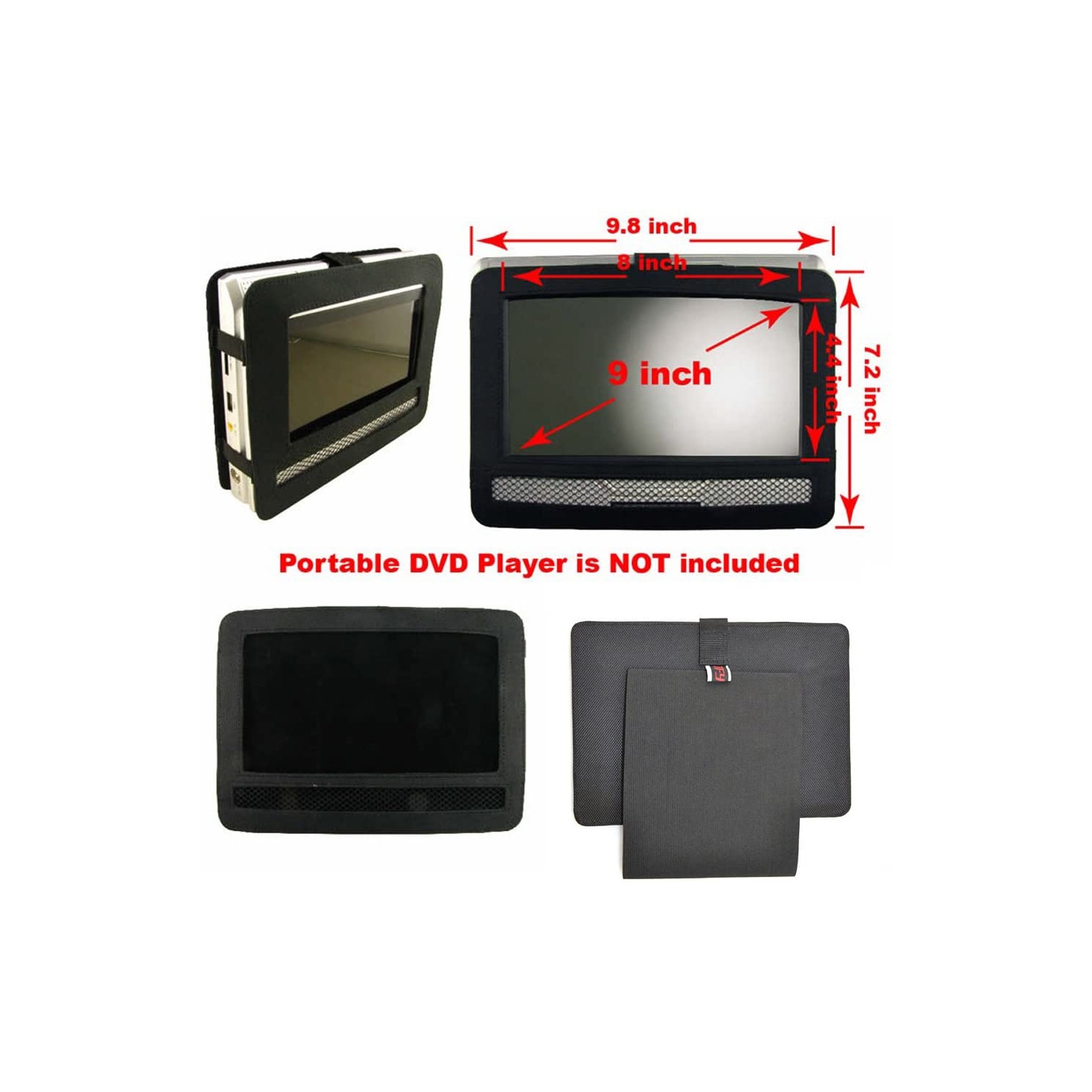 Support d’appuie-tête pour l’auto Mount-DVD-9 pour lecteur DVD portatif pivotant et rabattable de 9 po