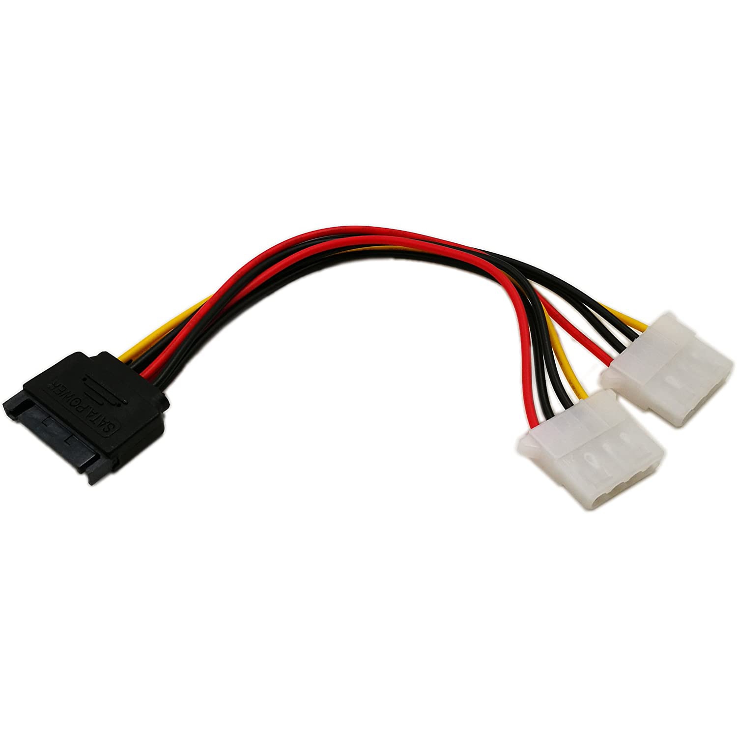 Câble adaptateur en y mâle à double connecteur 4 broches Molex LP4 femelle IDE pour disque dur SATA 15 broches de 6 po