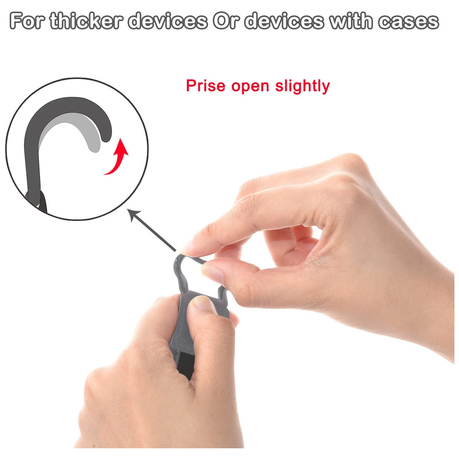 Compatible with Tablets Security Finger Grip Hand Strap Holder - Fire 7" / Fire HD 8 / iPad mini / Galaxy Tab S 8.4