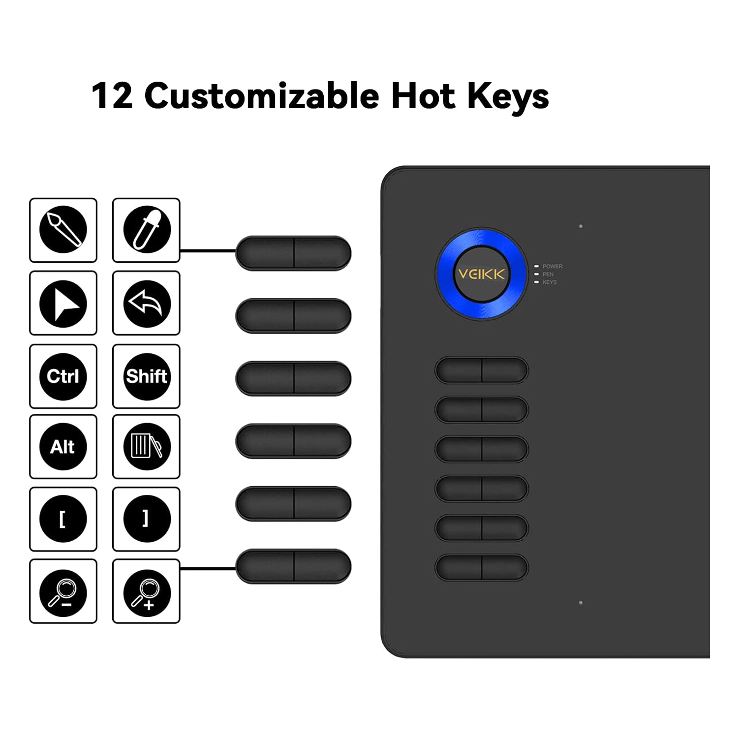 Tablette graphique A15 10 x 6 po à stylet passif et 12 touches de raccourci