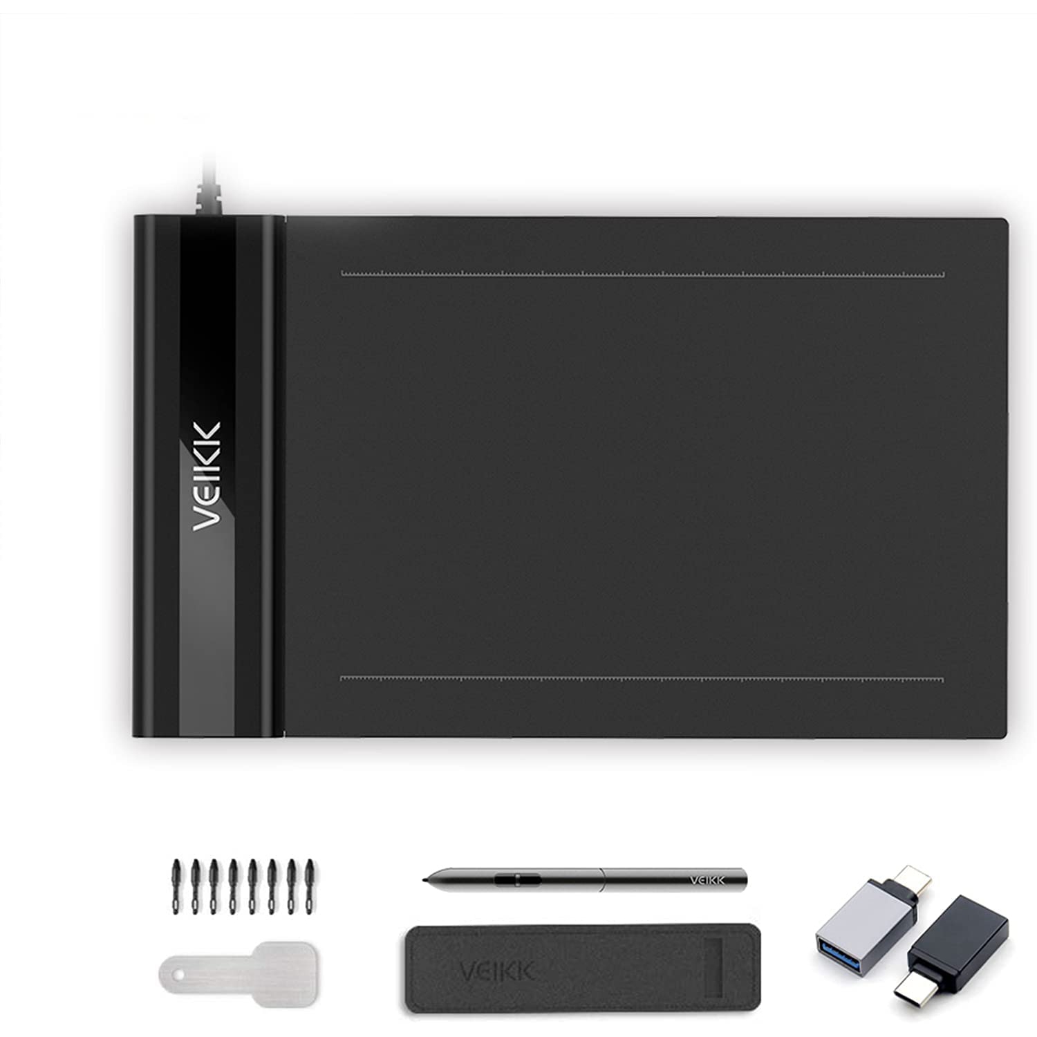 Tablette graphique ultra mince de 6 x 4 po S640 pour tablette OSU avec stylet sans pile 8192 niveaux de pression