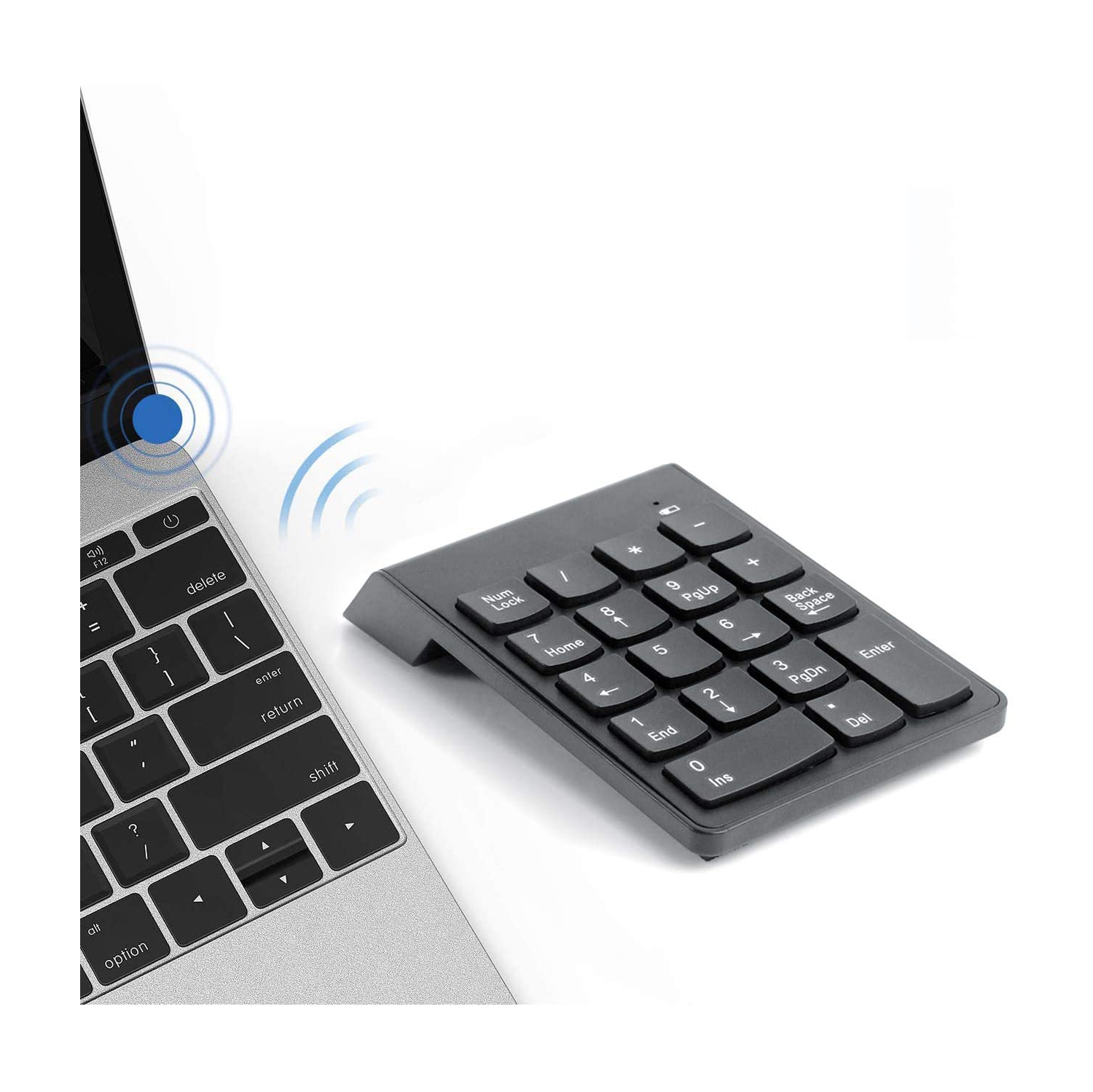 Numeric Keypad with 18 Keys, Wireless Number Pad with 2.4G USB Receiver, Slim Compact for Laptop Notebook