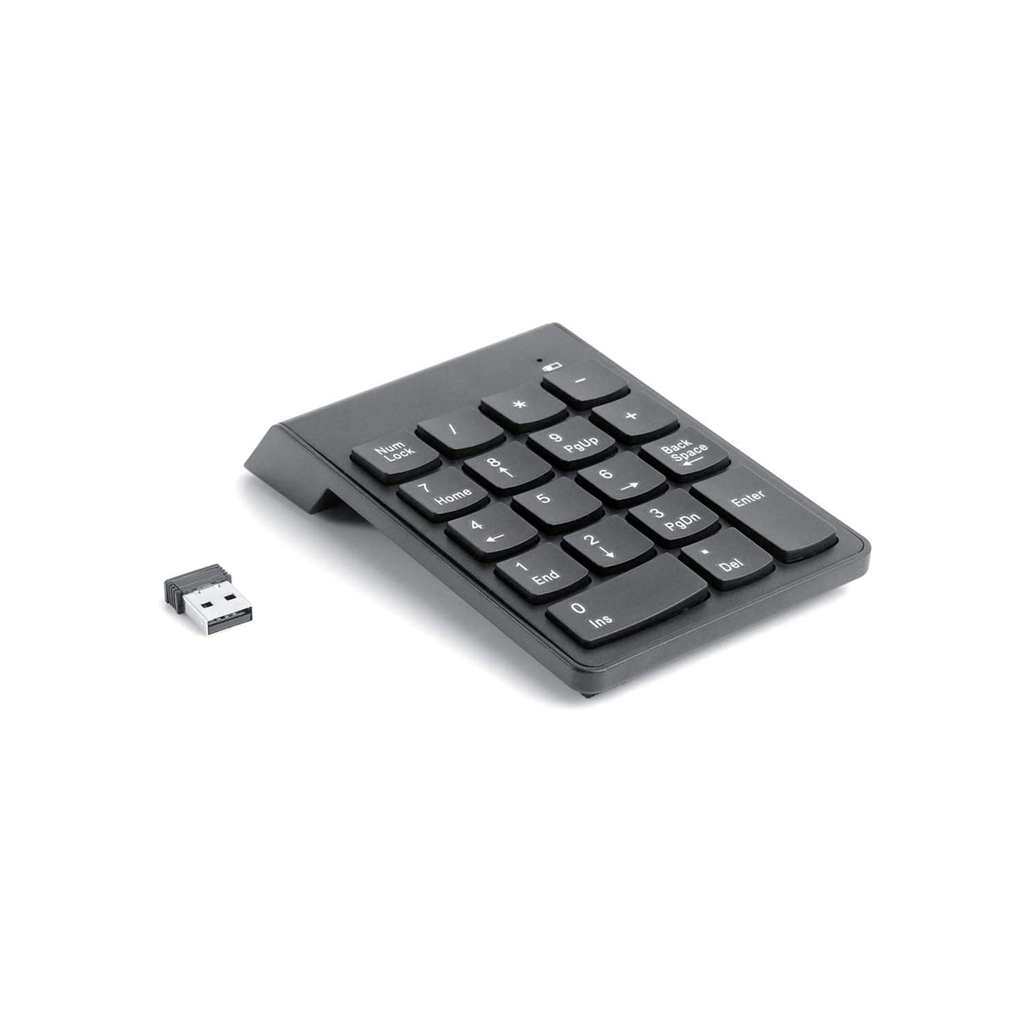 Numeric Keypad with 18 Keys, Wireless Number Pad with 2.4G USB Receiver, Slim Compact for Laptop Notebook
