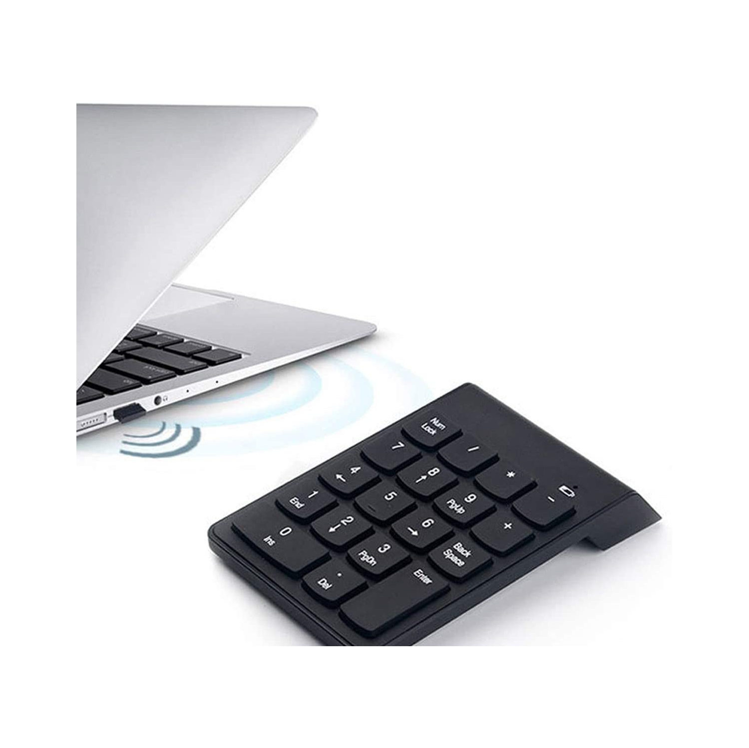 Numeric Keypad with 18 Keys, Wireless Number Pad with 2.4G USB Receiver, Slim Compact for Laptop Notebook