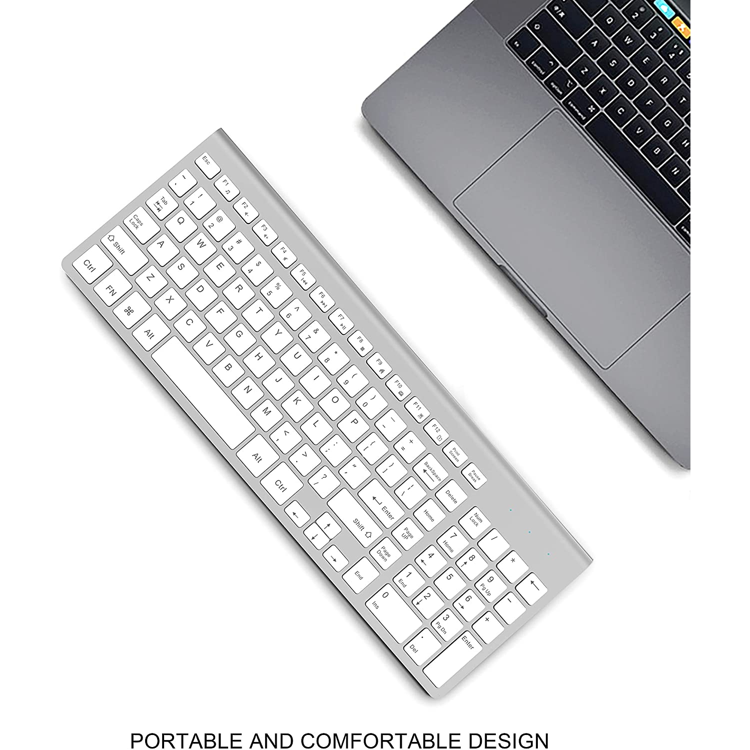 Wireless Keyboard, 2.4G Slim Compact Full Size Wireless Keyboard-for PC, Mac,iMac,Desktop, Computer,