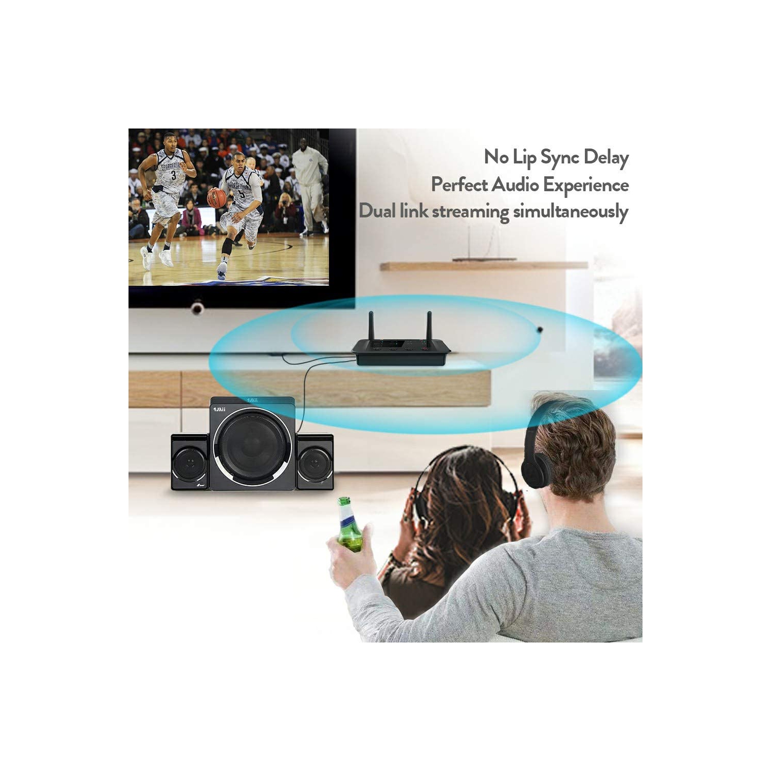 B03 – Émetteur Bluetooth longue portée pour écouteurs stéréo Bluetooth à la maison, audio Bluetooth à faible latence aptX