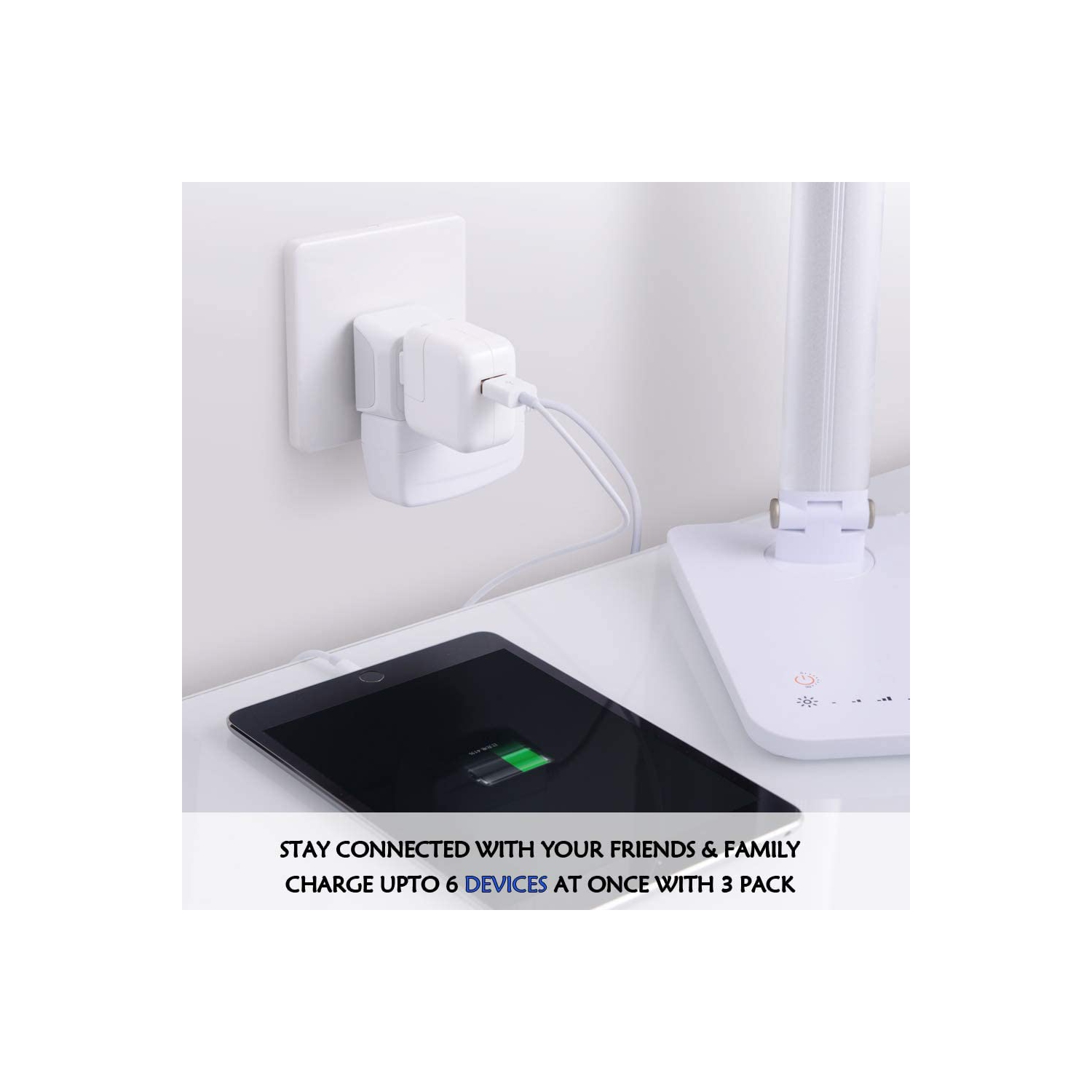 European Travel Plug Adapter by Europe Power Adaptor Charger Dual Input - Ultra Compact - Light Weight - USA to