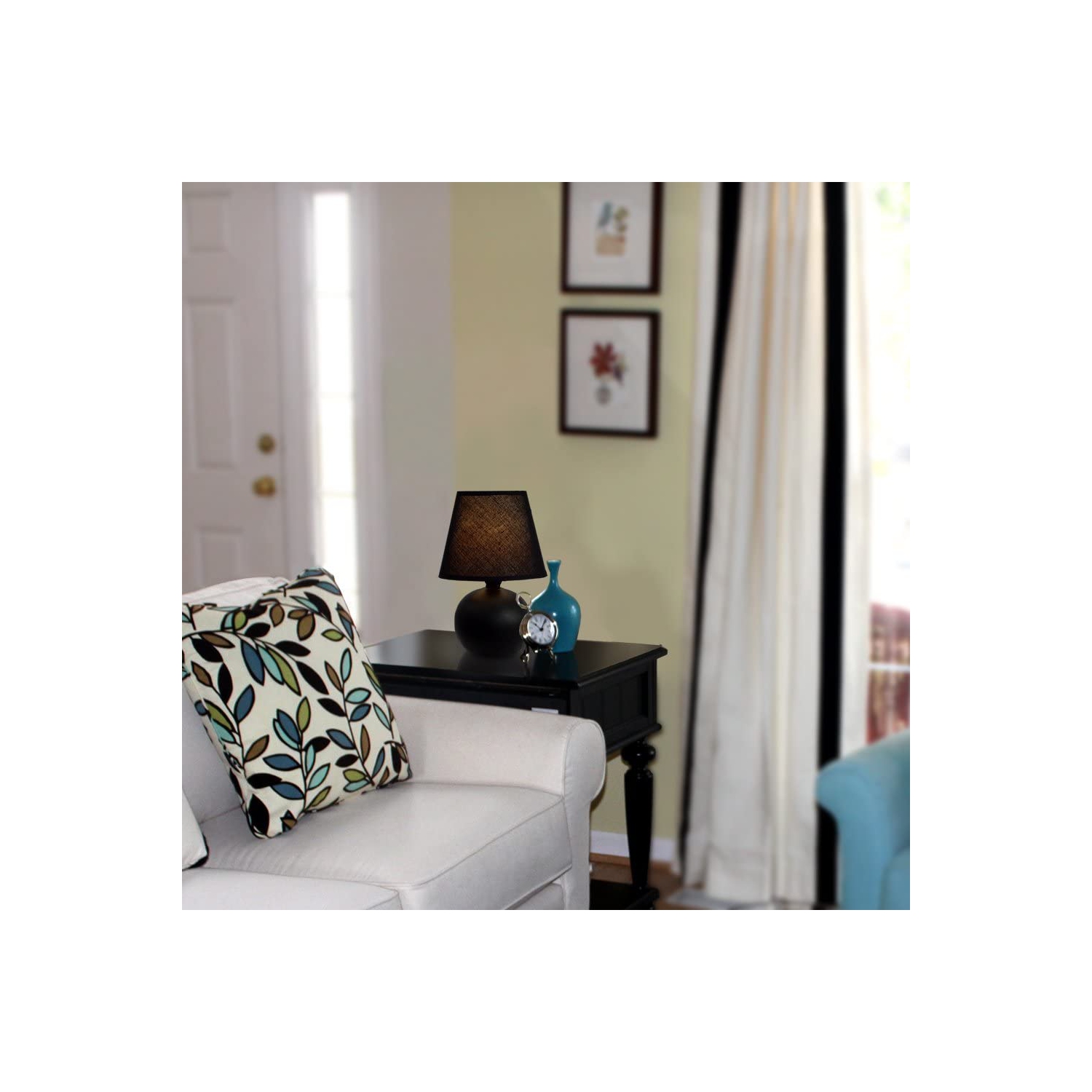 LT2008-BLK Ceramic Globe Table Lamp, Black