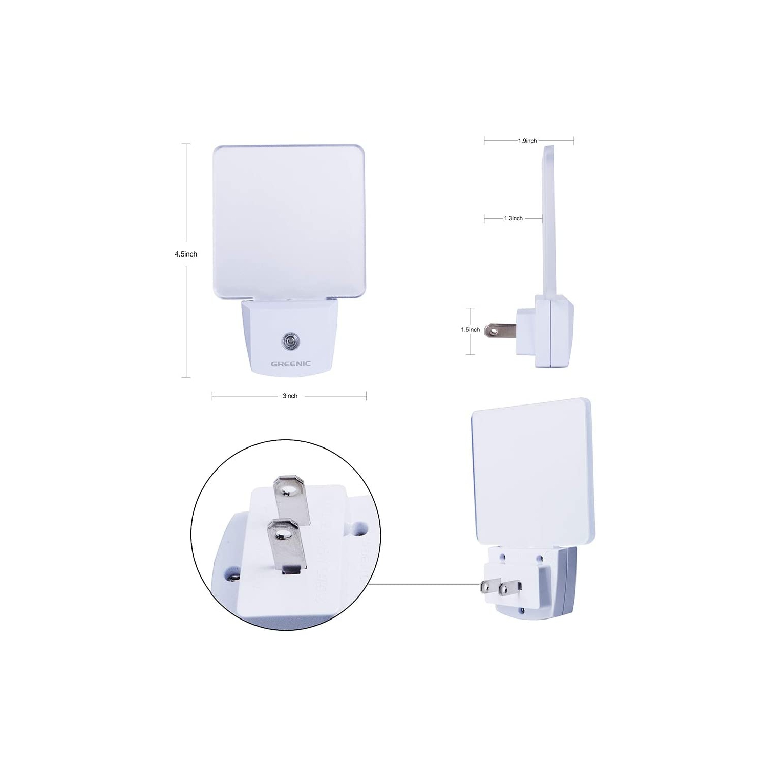 Paquet de 2 lampes de nuit à DEL rouges, éclairage de nuit automatique, capteur de lumière du crépuscule à l’aube