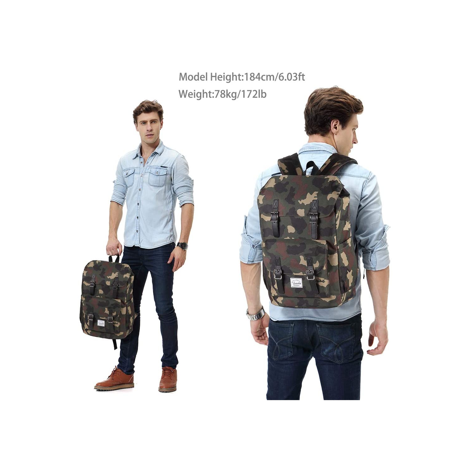 Sac à dos pour hommes, sac à dos de camping de randonnée tout-aller résistant à l’eau Drawsg