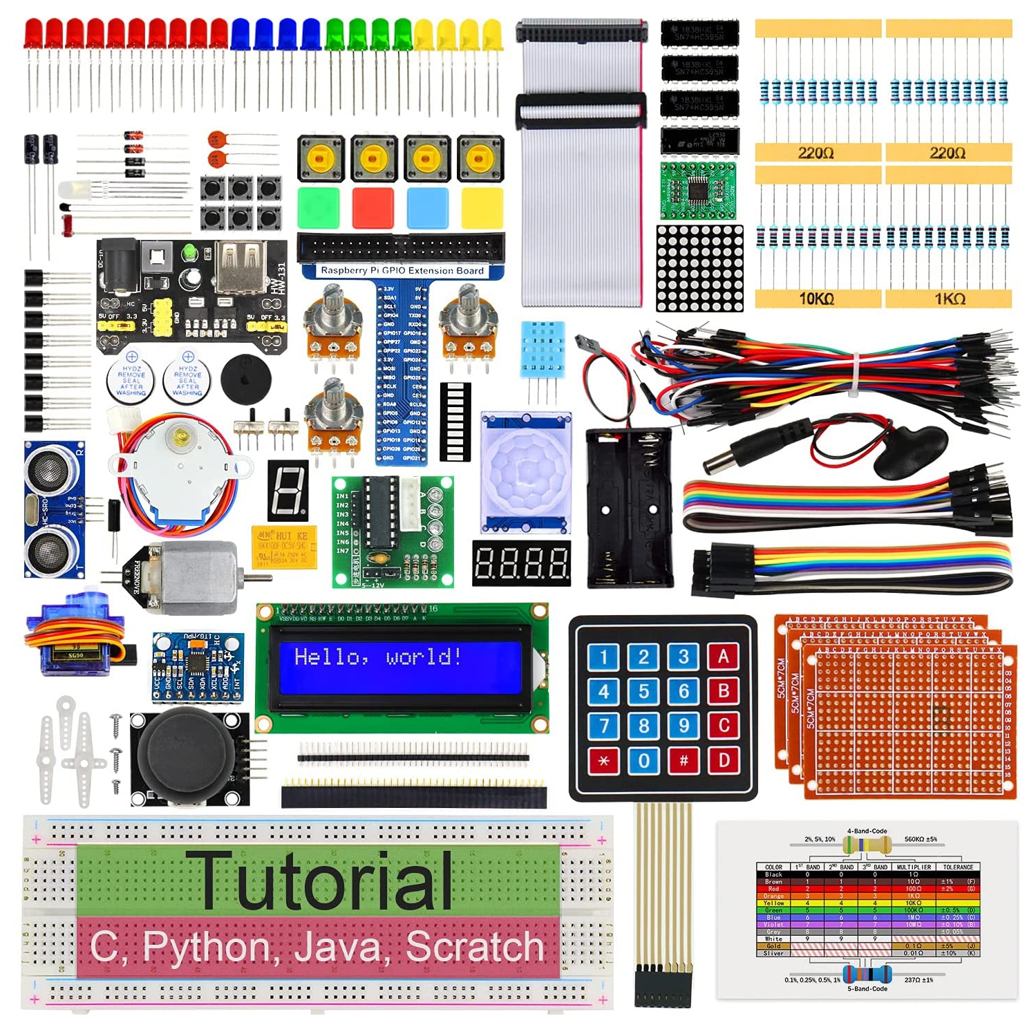 Ultimate Starter Kit for Raspberry Pi 4 B 3 B+ 400, 561-Page Detailed Tutorials, Python C Java Scratch Code,