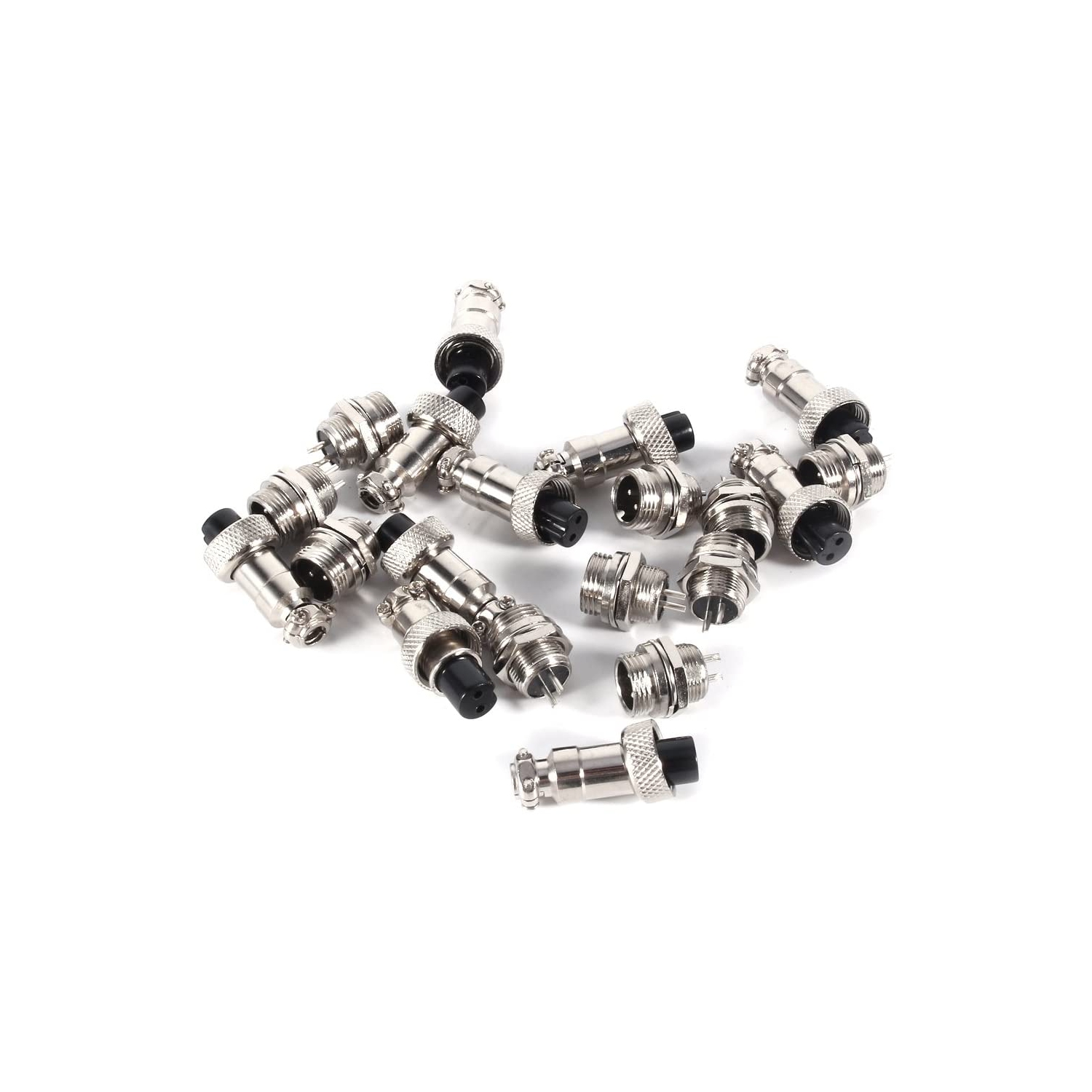 Connecteur de prise de type aviation, 10 paires montage, vis à filetage de 12 mm de diamètre, métal, type aviation mâle, connecteurs de douille