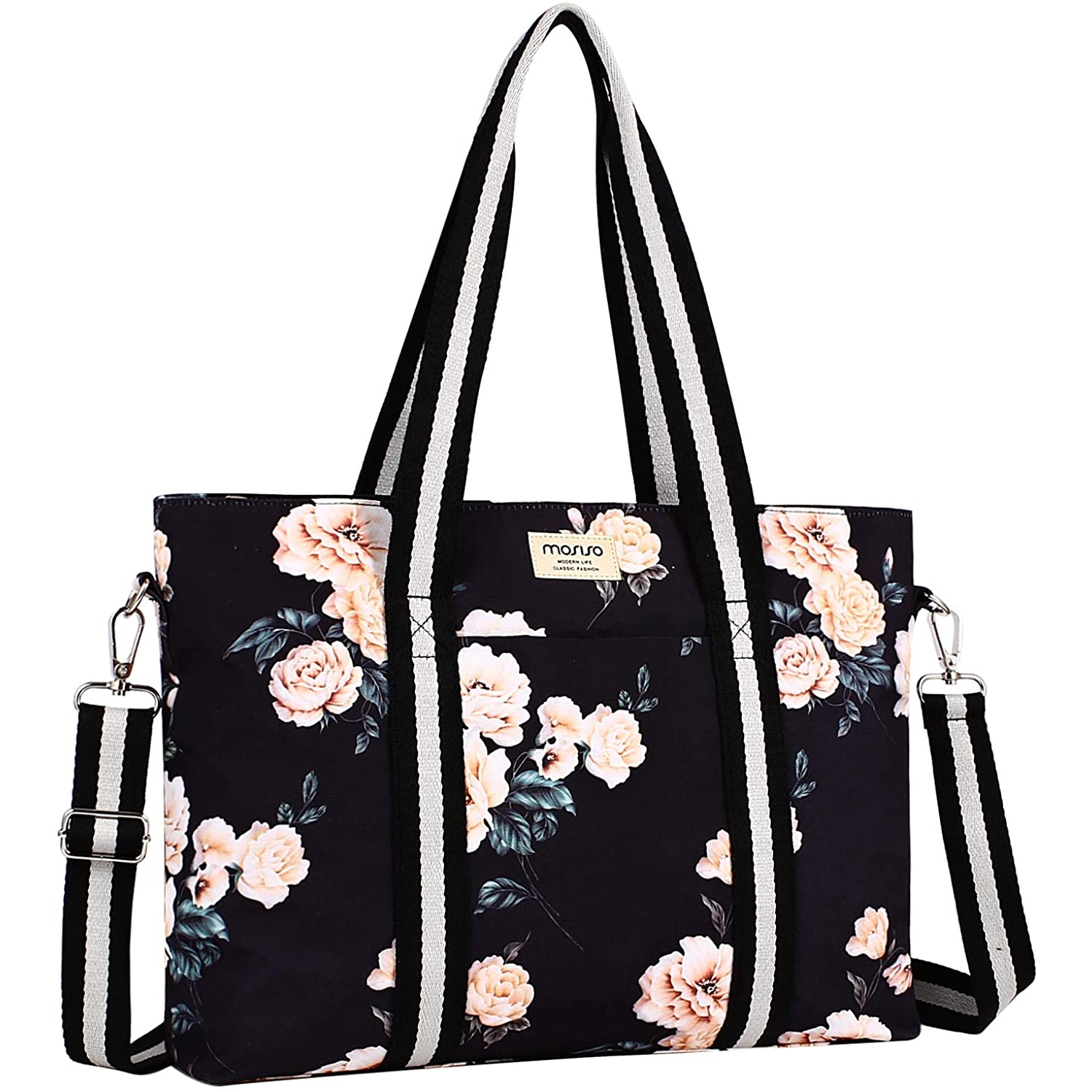 Laptop Tote Bag for Women C Camellia Multifunctional Work Travel Shopping Duffel Carrying Shoulder Handbag