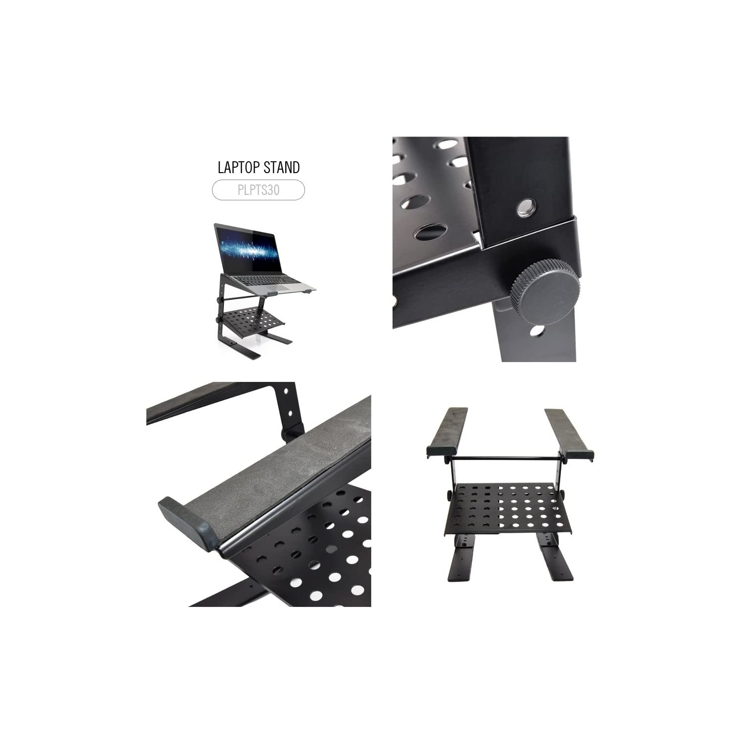 -Pro PL30 Laptop Computer Stand For DJ with Flat Bottom Legs
