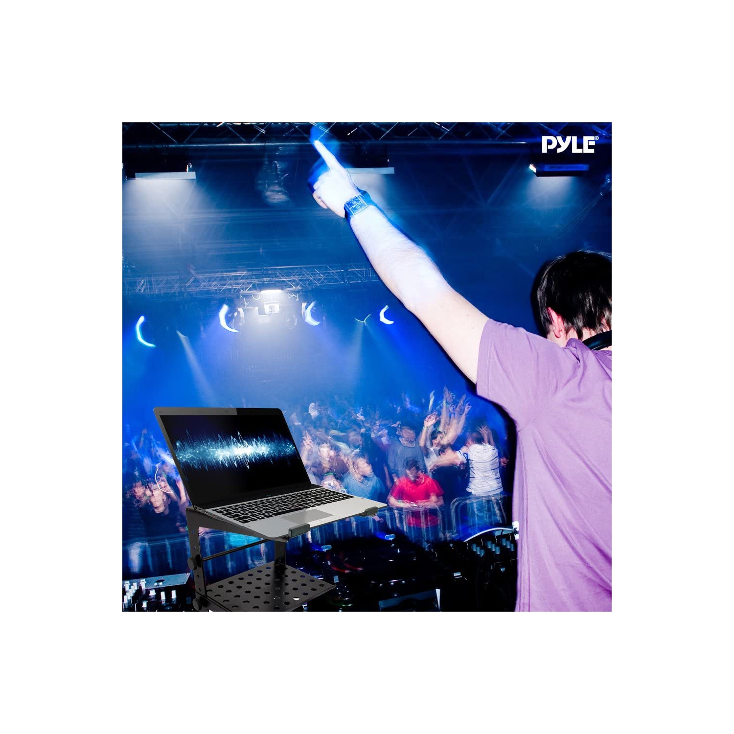 -Pro PL30 Laptop Computer Stand For DJ with Flat Bottom Legs
