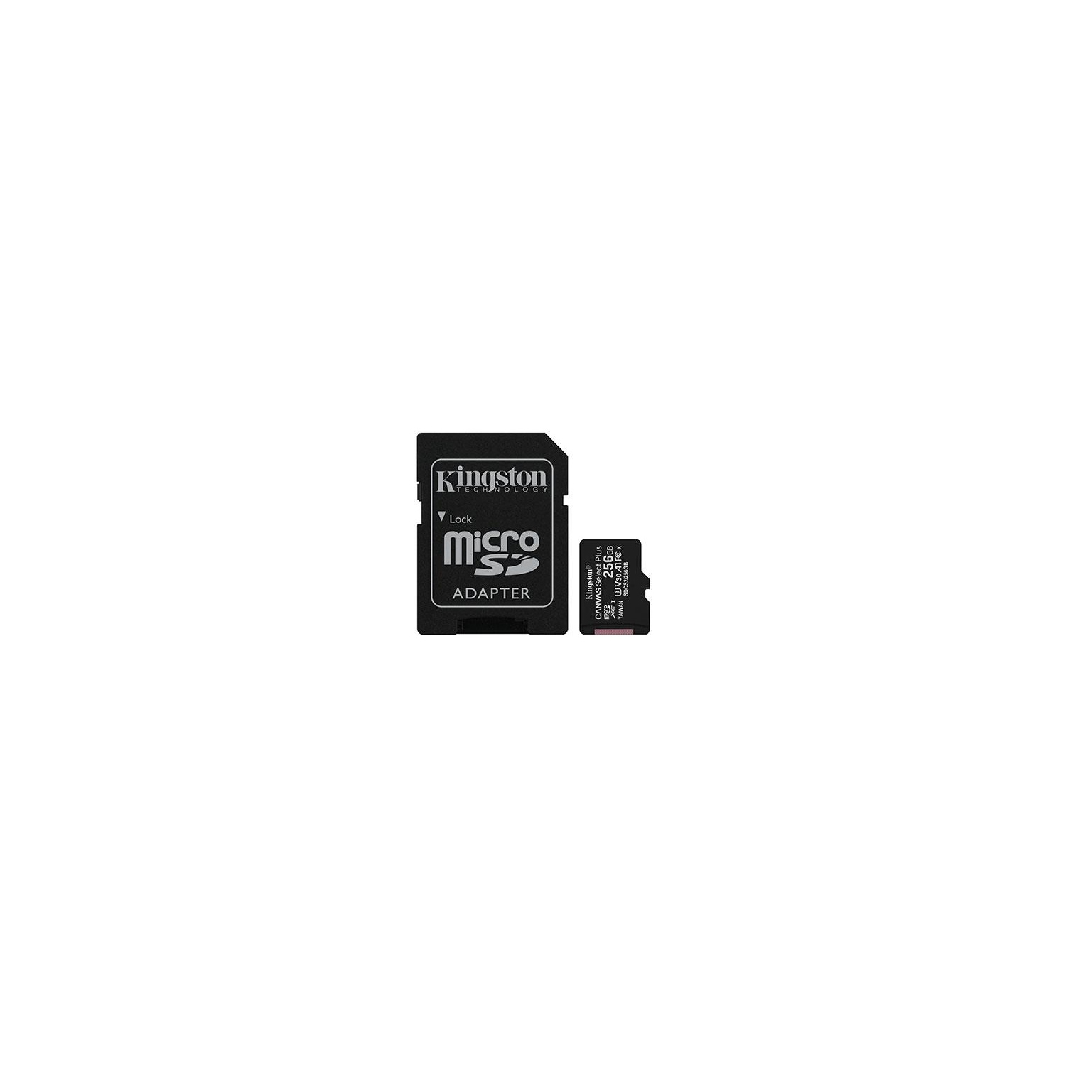 Kingston Canvas Select Plus microSDXC 256GB Class 10 UHS-I Up to 100MB/s Read