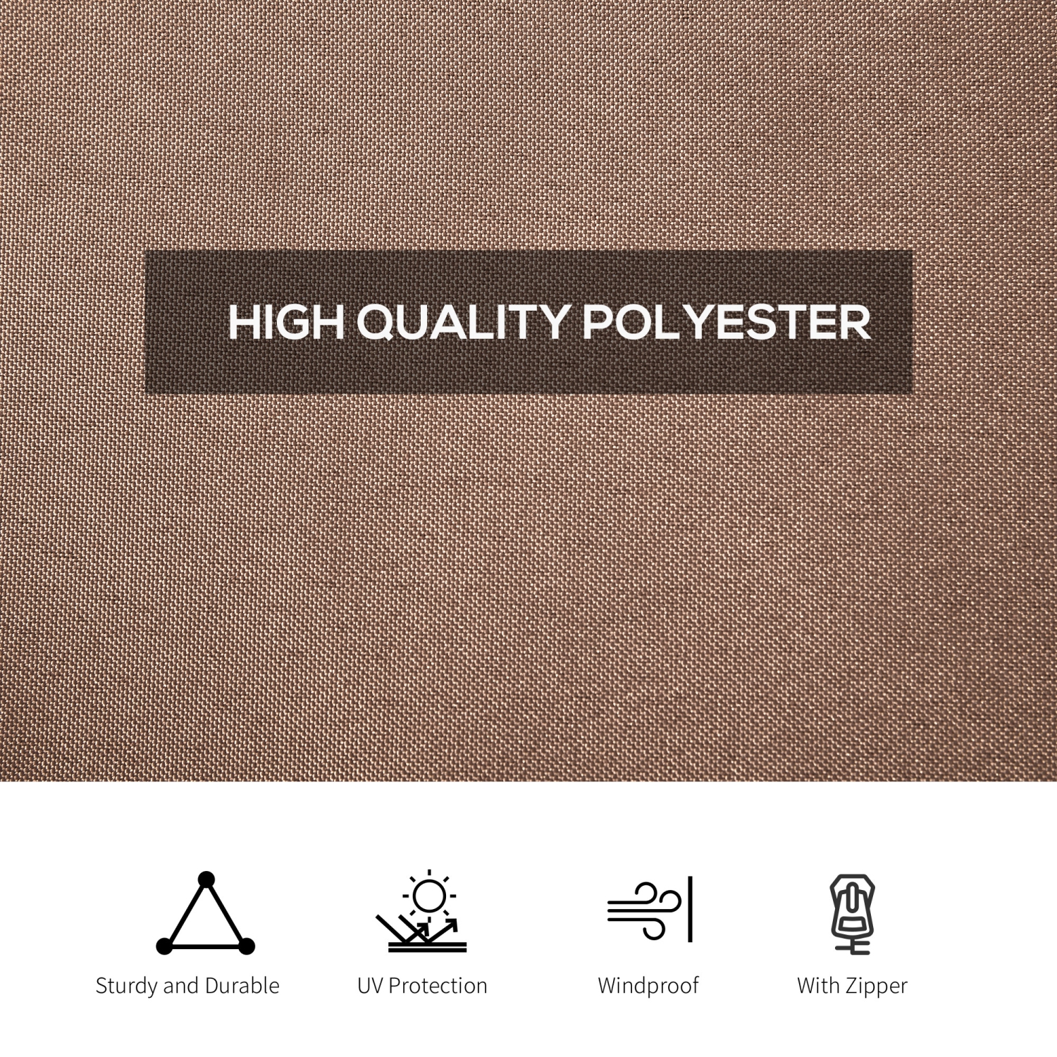 Outsunny 10' x 10' Universal Gazebo Sidewall Set with 4 Panels, Hooks/C-Rings Included for Pergolas & Cabanas, Brown