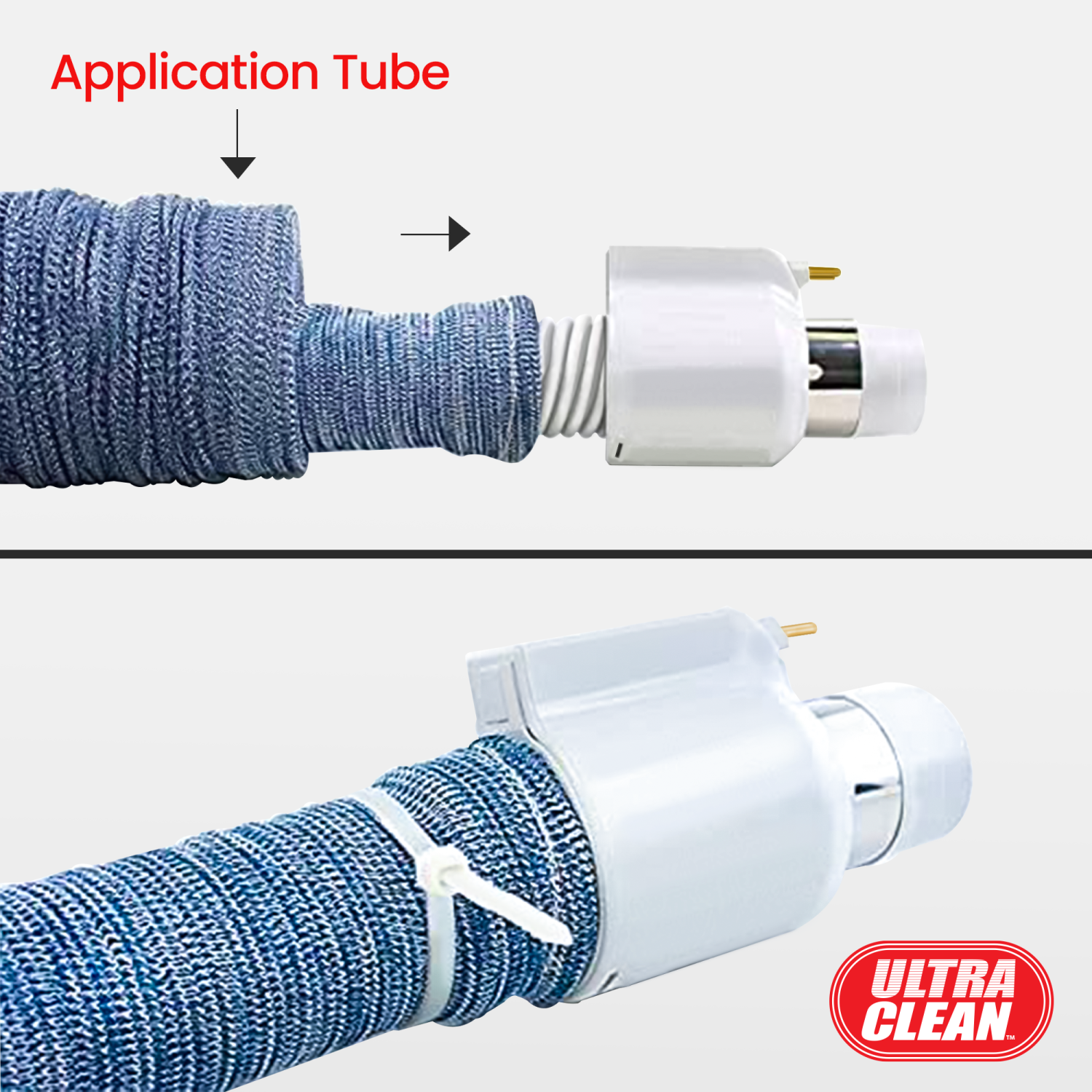 ULTRA CLEAN Central Vacuum Air Hose -with Hose Cover Assembled -Low Voltage 24V on/off switch handle operates non-electric attachments -Designed to