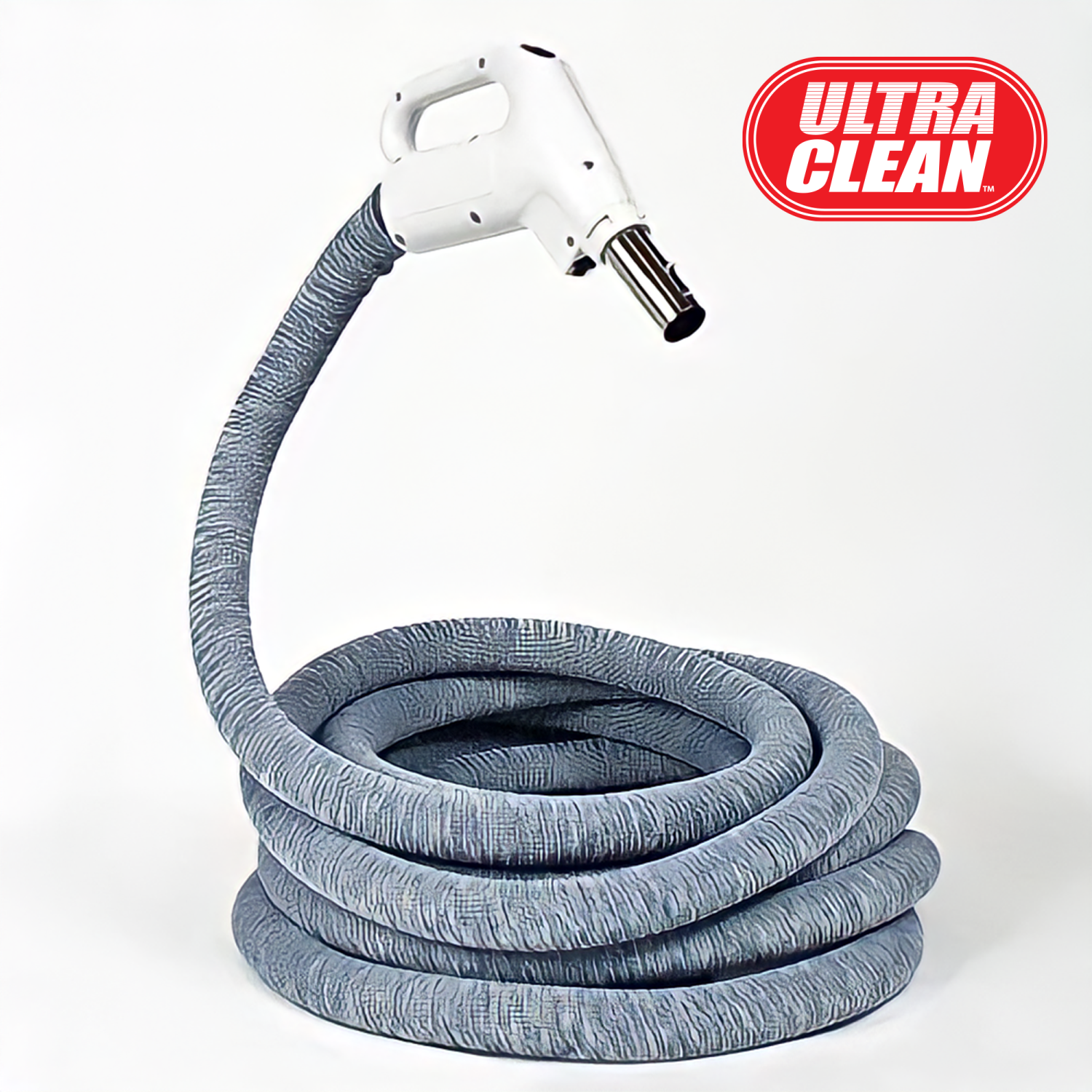 ULTRA CLEAN Central Vacuum Air Hose -with Hose Cover Assembled -Low Voltage 24V on/off switch handle operates non-electric attachments -Designed to